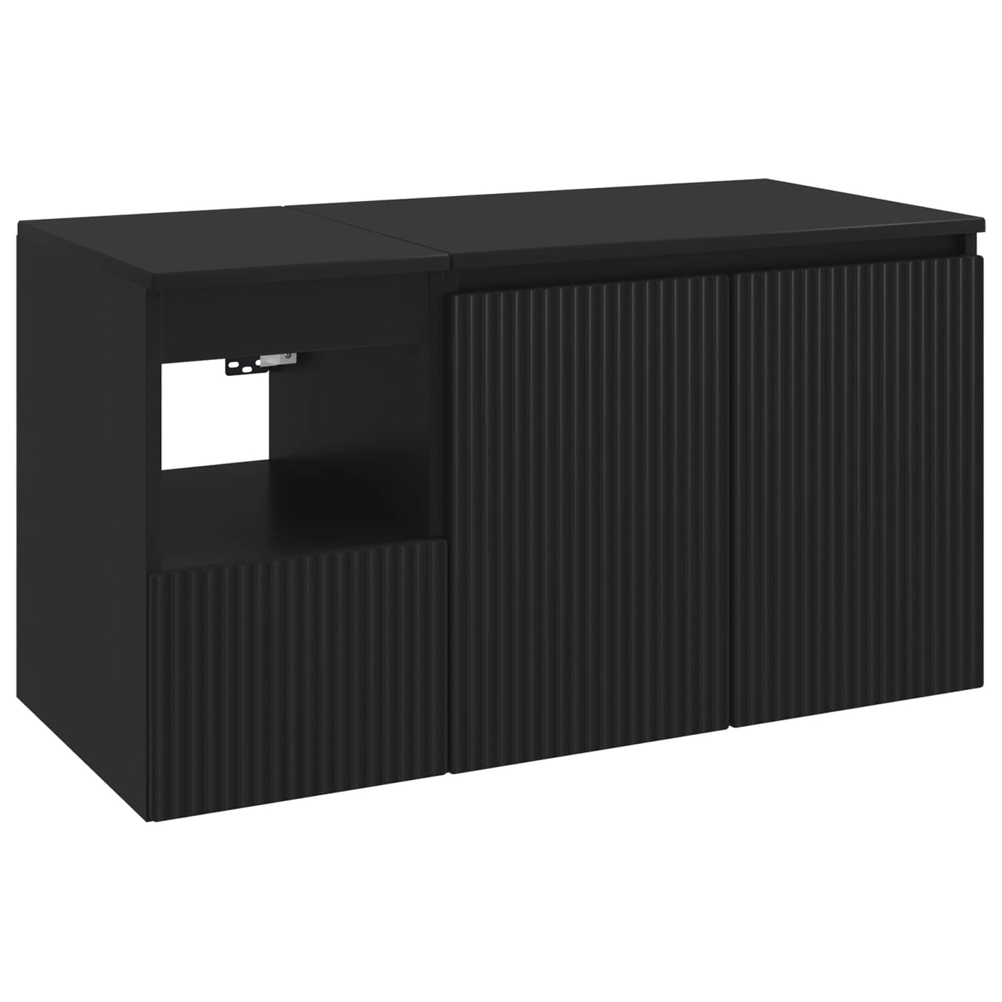 Bathroom Furniture Set 2 pcs Black Engineered Wood
