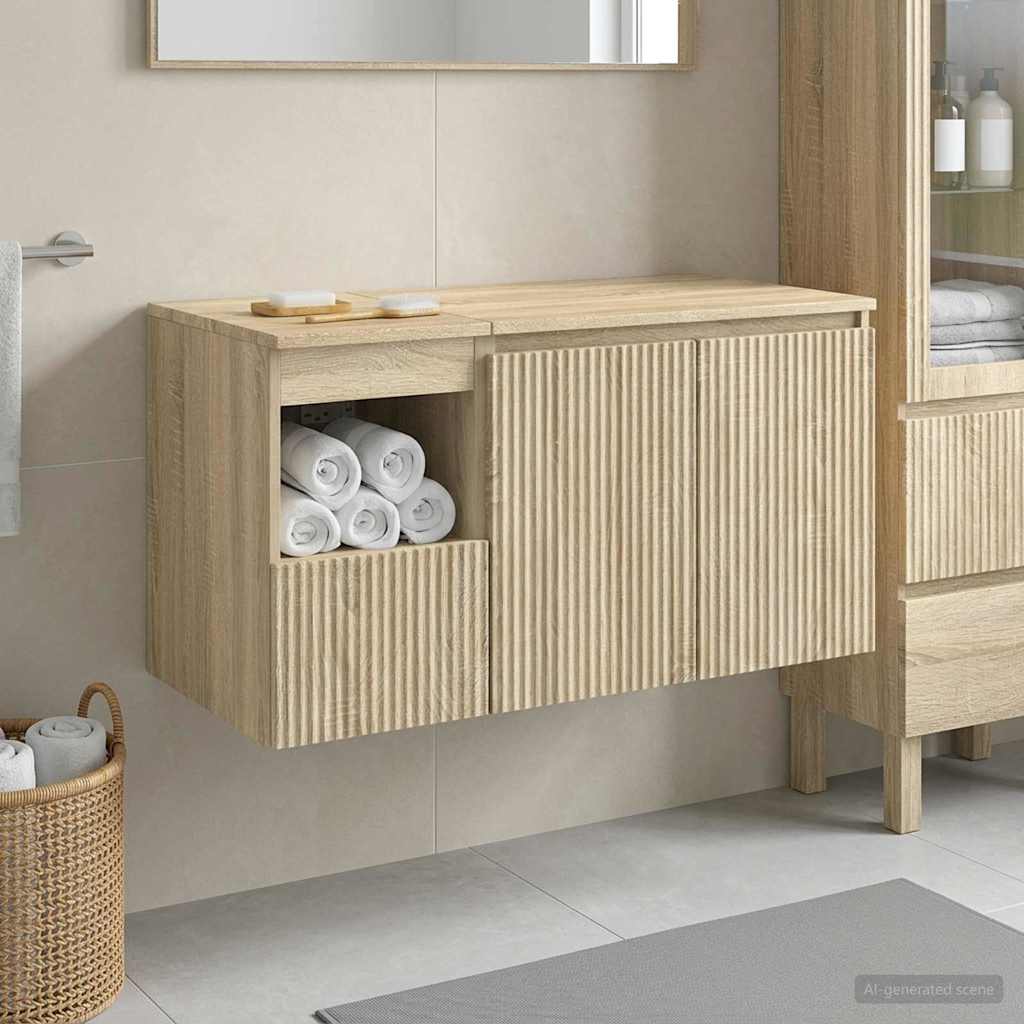 Bathroom Furniture Set 2 pcs Sonoma Oak Engineered Wood