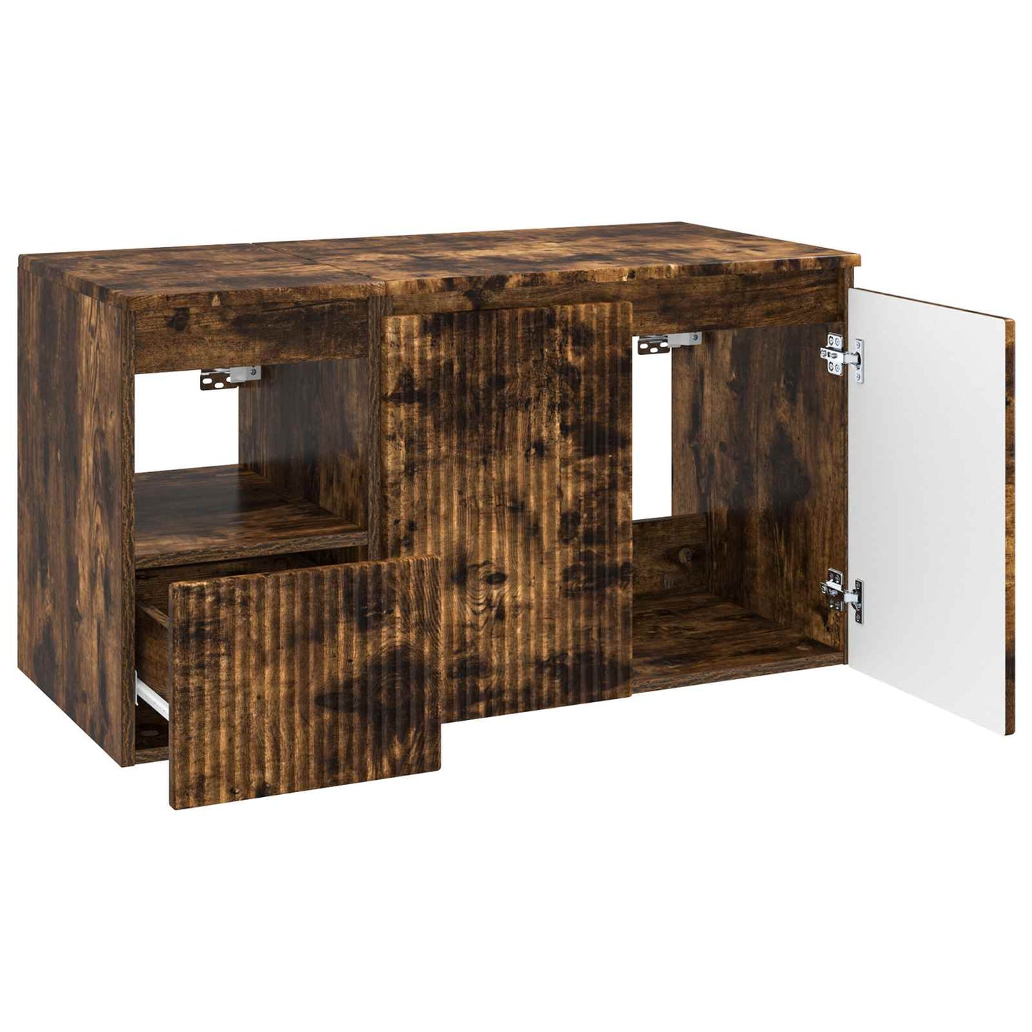 Bathroom Furniture Set 2 pcs Smoked Oak Engineered Wood