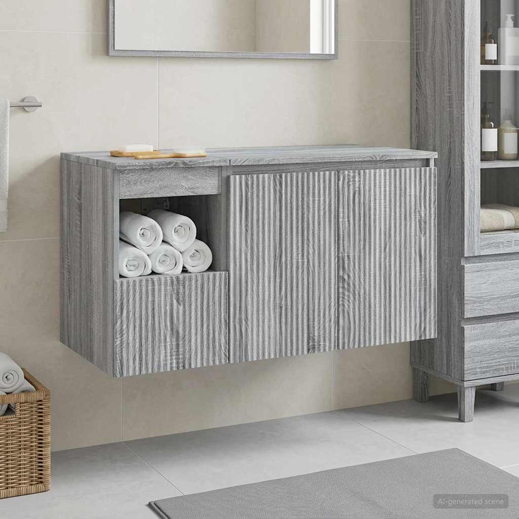 Bathroom Furniture Set 2 pcs Grey Sonoma Engineered Wood