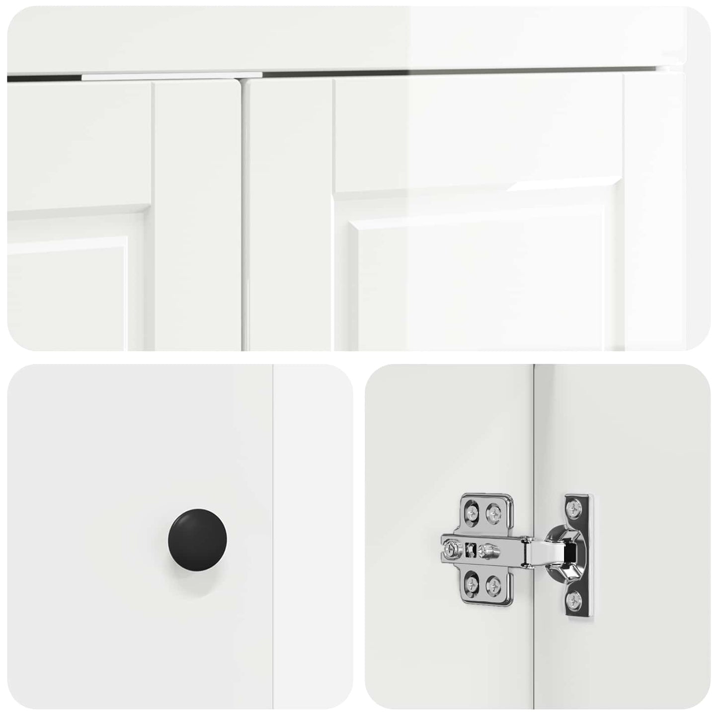 Bathroom Furniture Set High Gloss White 78.5 x 37.5 x 81 cm