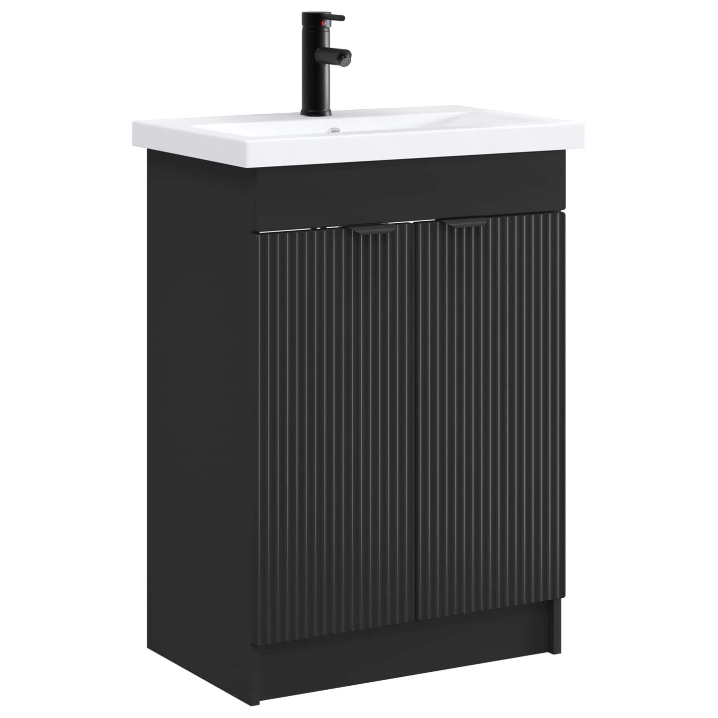 Bathroom Furniture Set Black 56 x 37.5 x 81 cm Engineered Wood