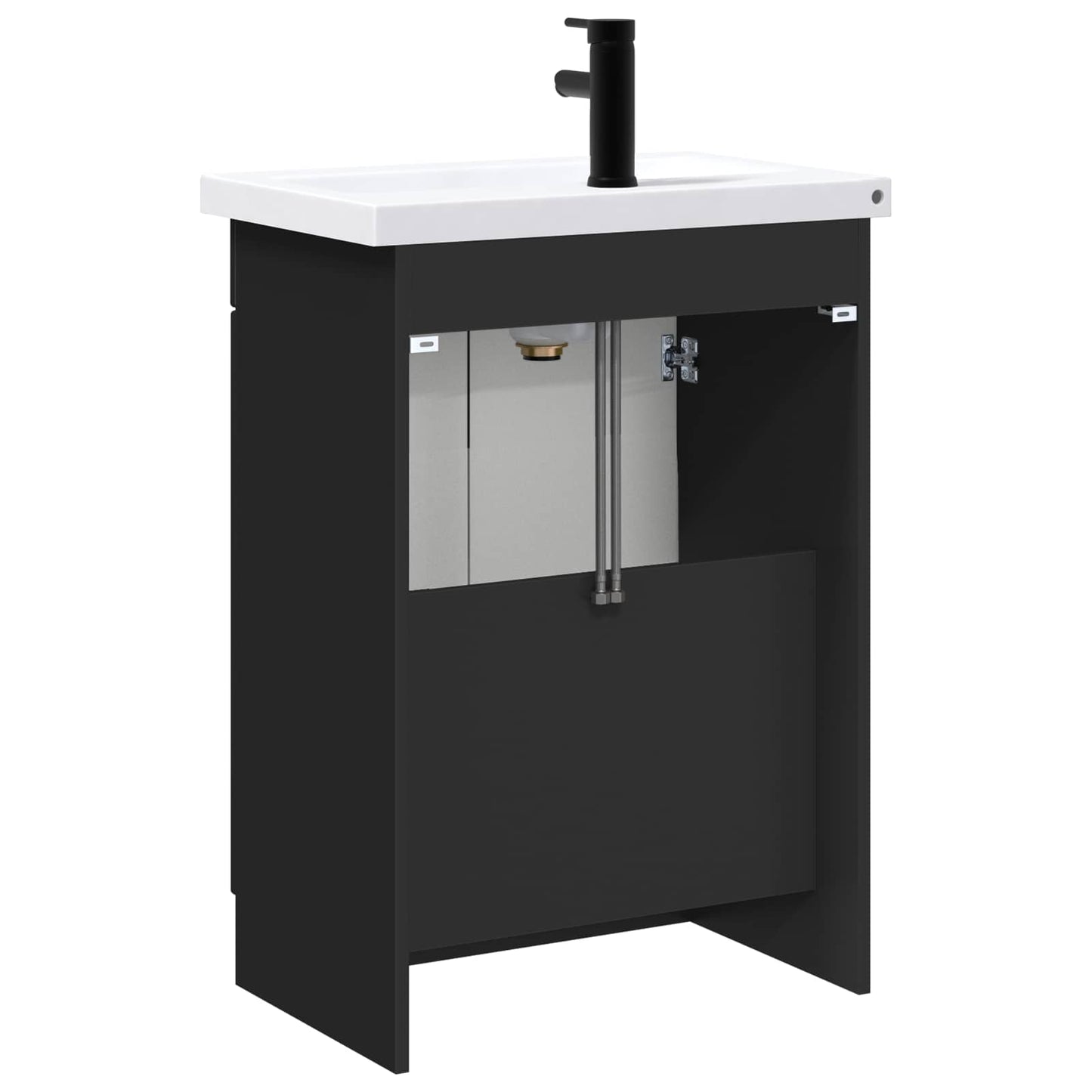 Bathroom Furniture Set Black 56 x 37.5 x 81 cm Engineered Wood