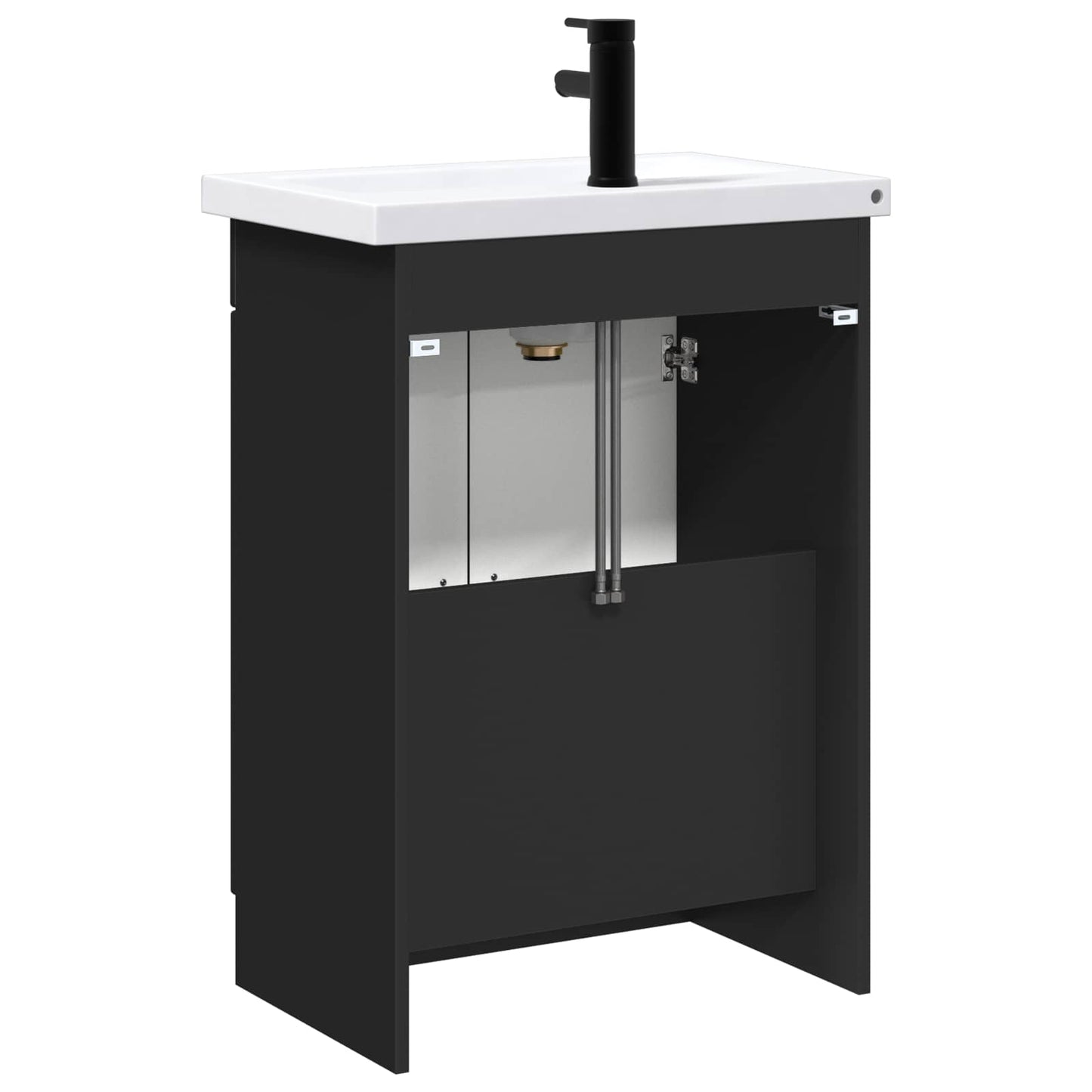 Bathroom Furniture Set Black 56 x 37.5 x 81 cm Engineered Wood
