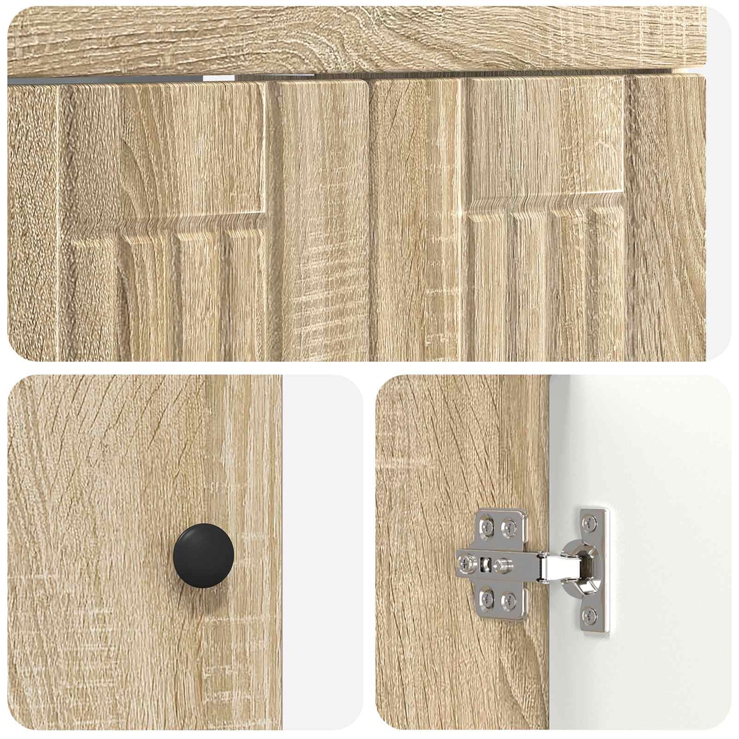 Bathroom Furniture Set Sonoma Oak 56 x 37.5 x 81 cm