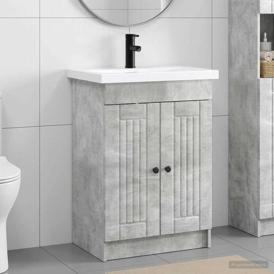 Bathroom Furniture Set Concrete Grey 56 x 37.5 x 81 cm