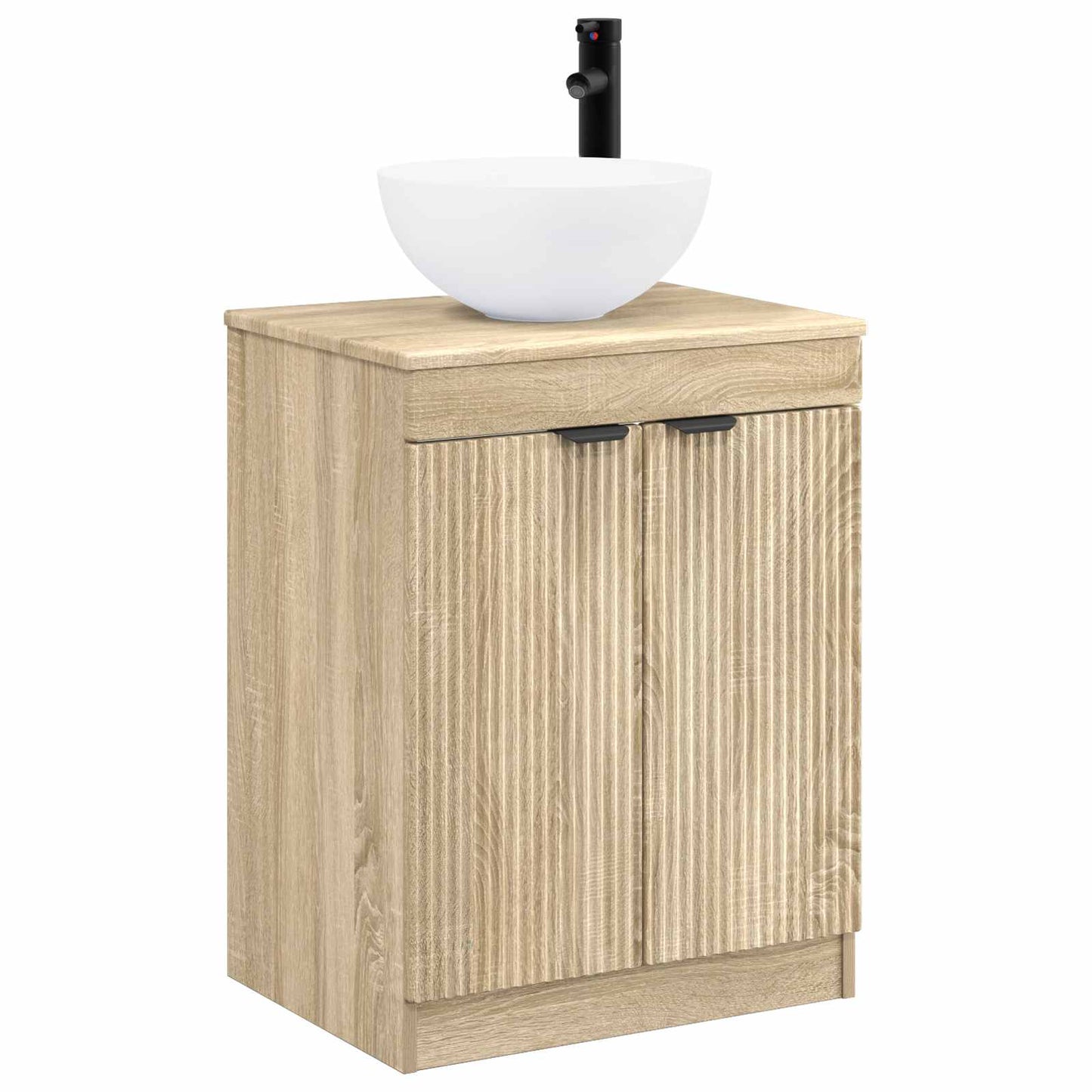 Bathroom Furniture Set Sonoma Oak Engineered Wood