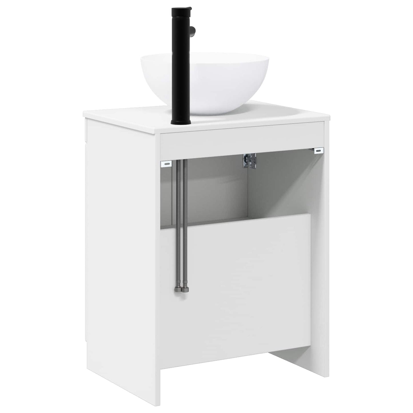 Bathroom Furniture Set High Gloss White Engineered Wood