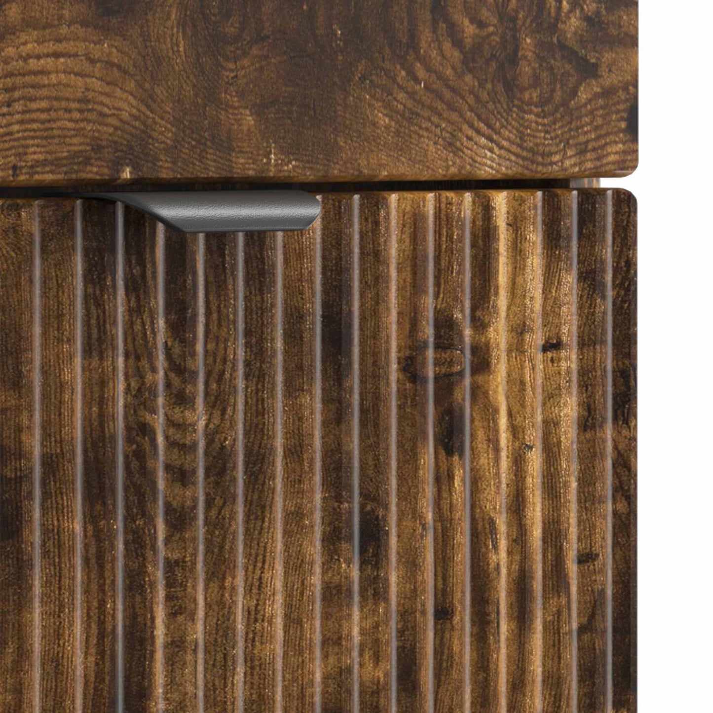 Bathroom Furniture Set Smoked Oak Engineered Wood