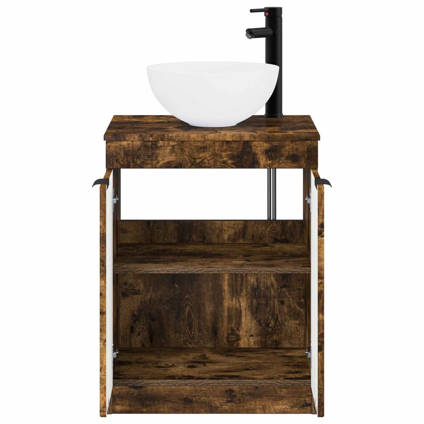 Bathroom Furniture Set Smoked Oak Engineered Wood