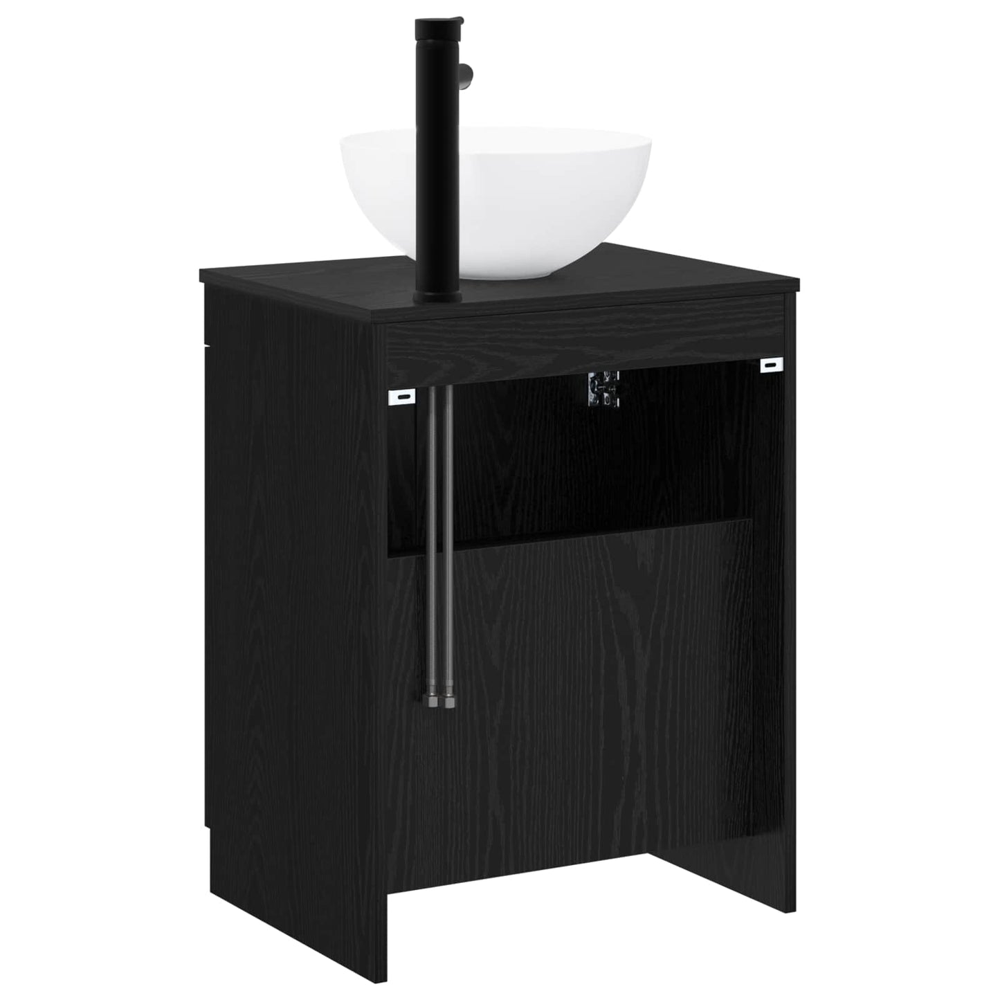 Bathroom Furniture Set Black Oak Engineered Wood