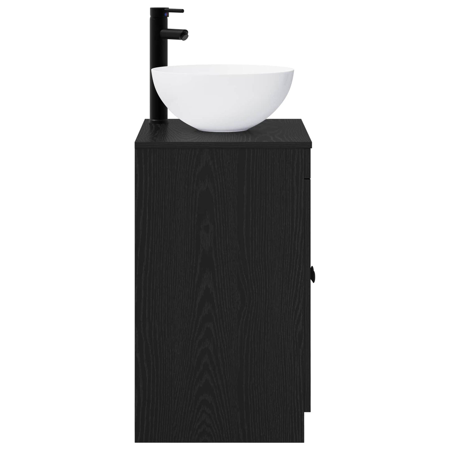 Bathroom Furniture Set Black Oak Engineered Wood