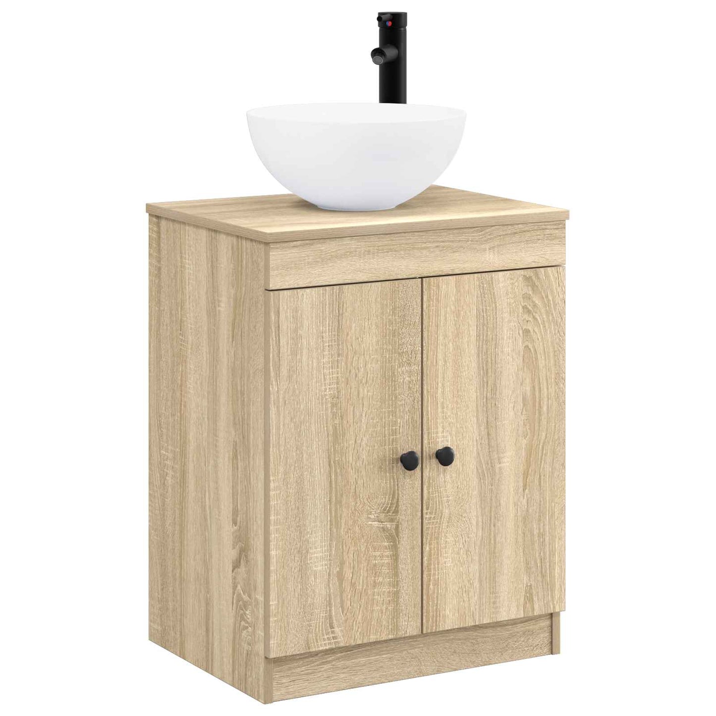 Bathroom Furniture Set Sonoma Oak Engineered Wood