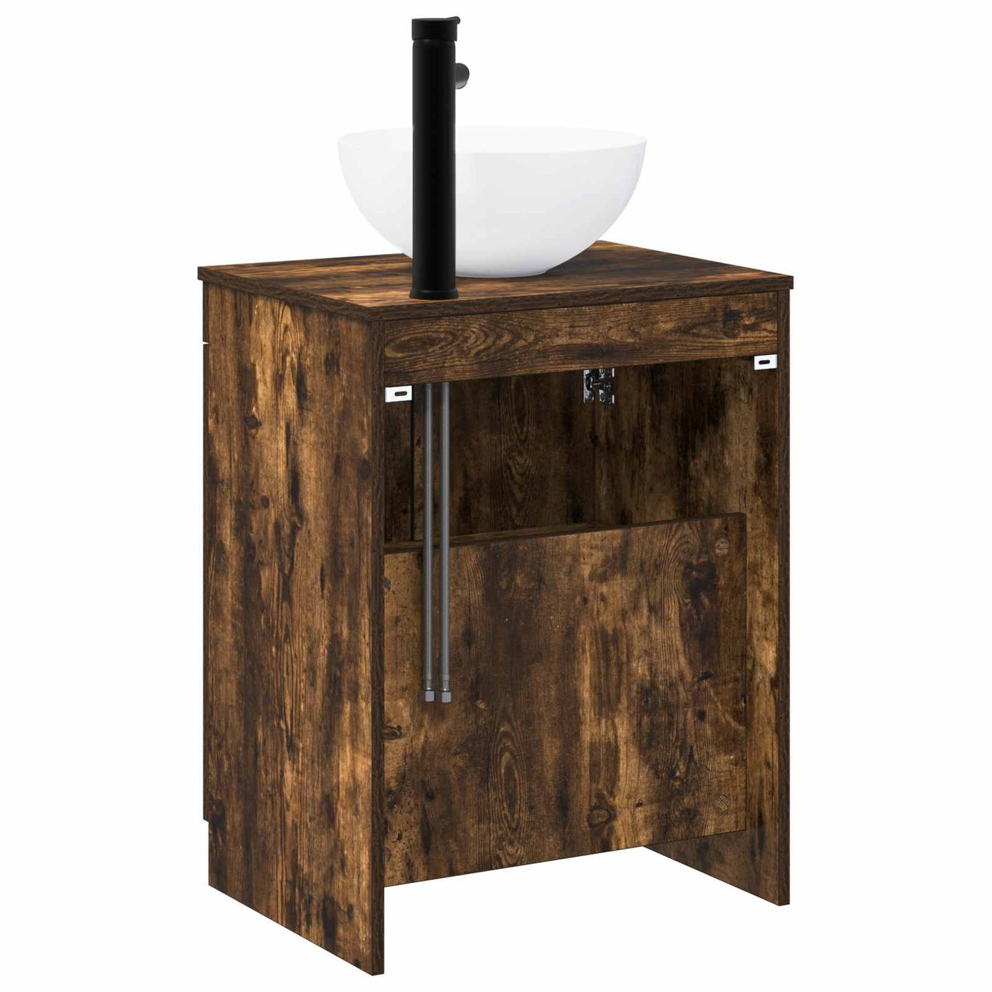 Bathroom Furniture Set Smoked Oak Engineered Wood