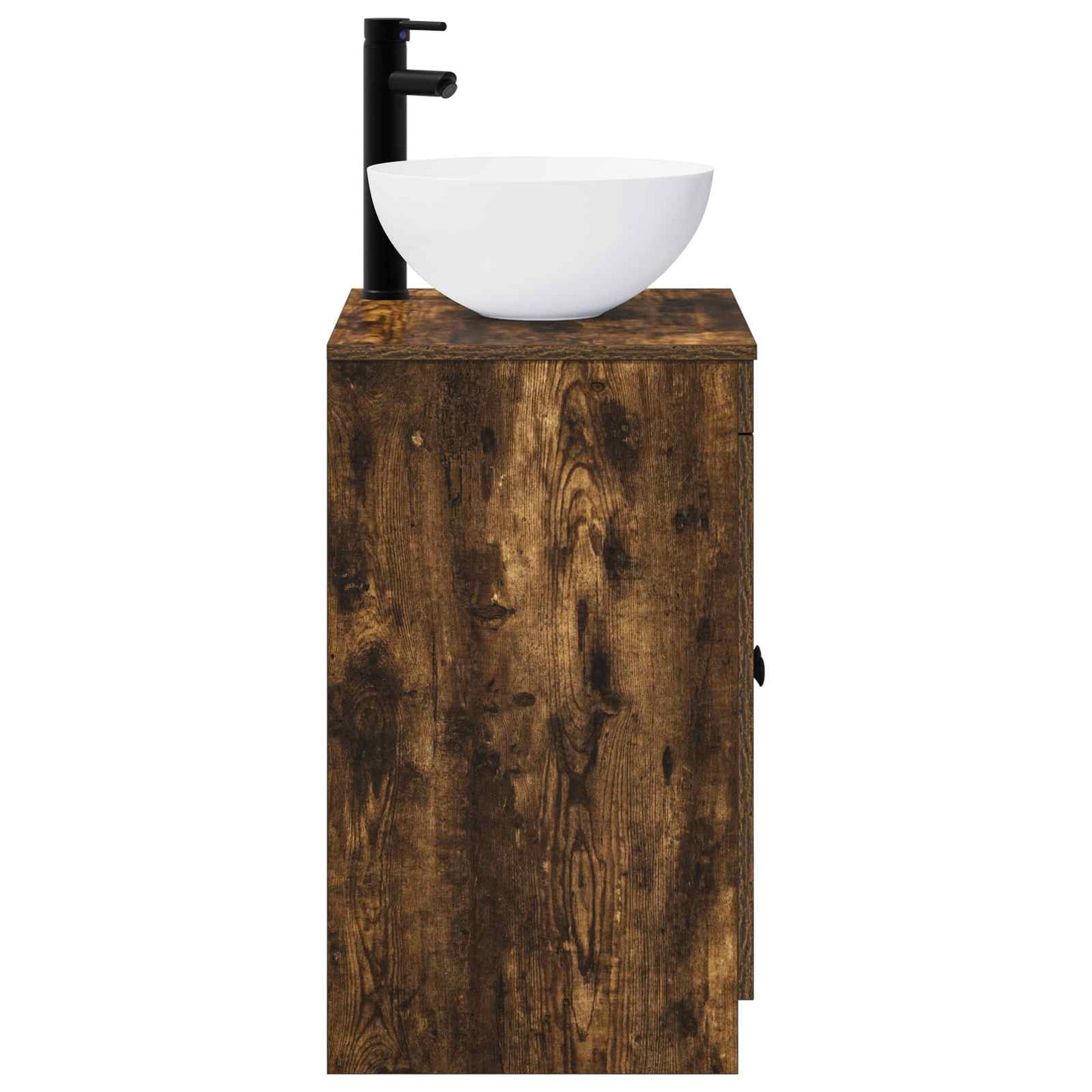 Bathroom Furniture Set Smoked Oak Engineered Wood