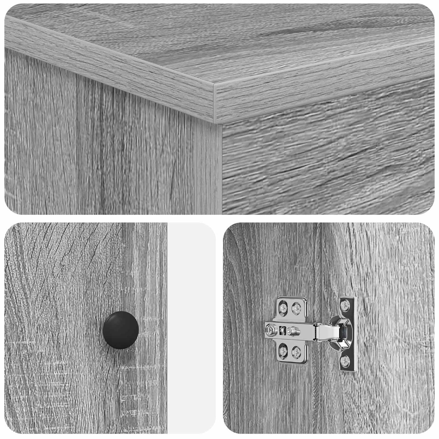 Bathroom Furniture Set Grey Sonoma Engineered Wood