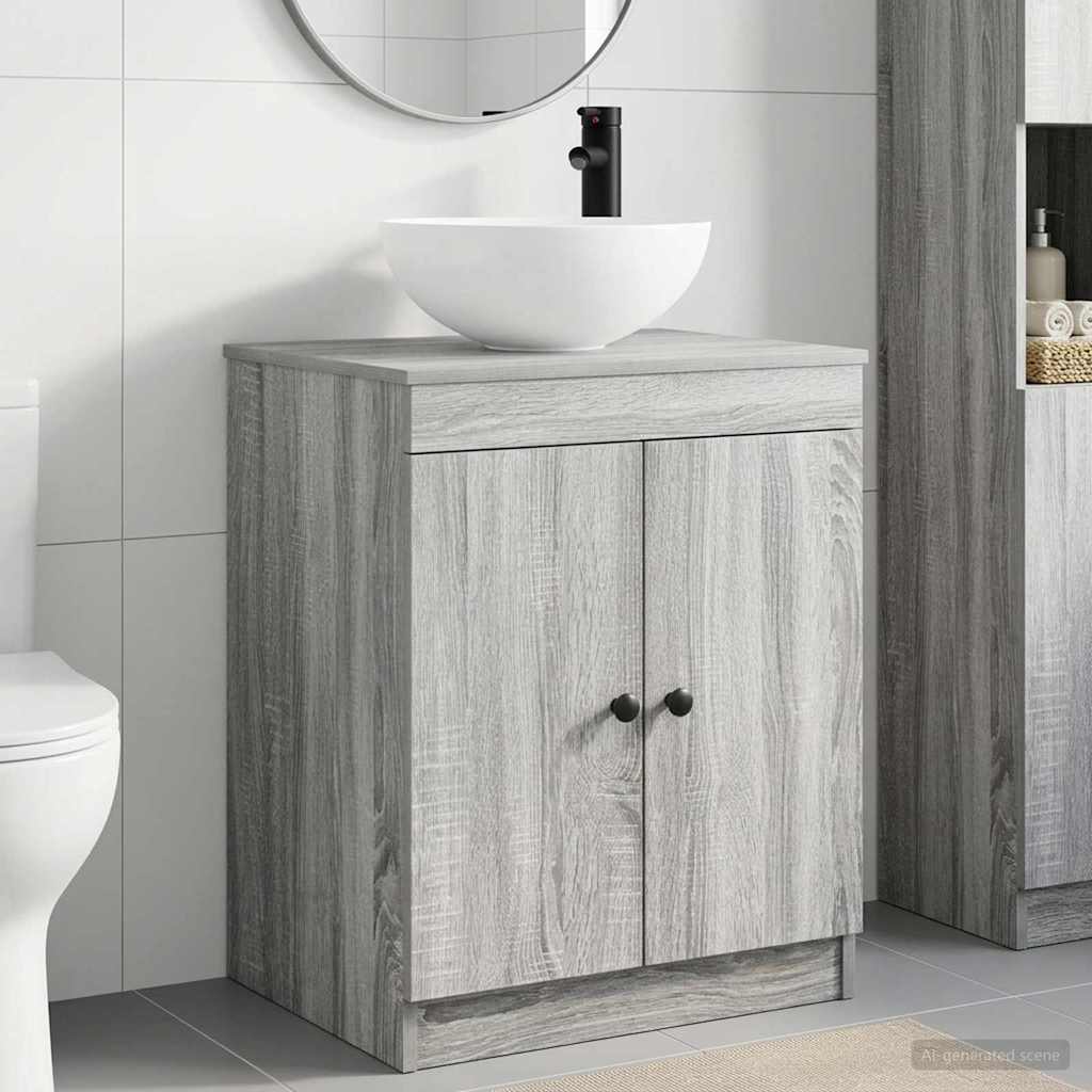 Bathroom Furniture Set Grey Sonoma Engineered Wood