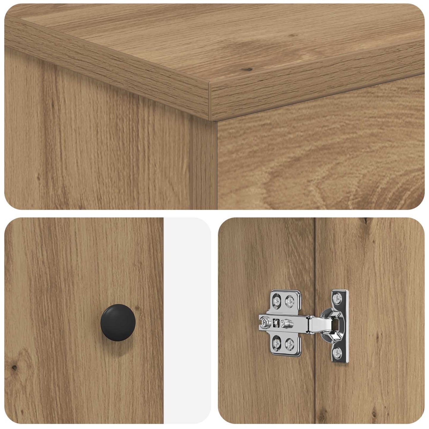 Bathroom Furniture Set Artisan Oak Engineered Wood