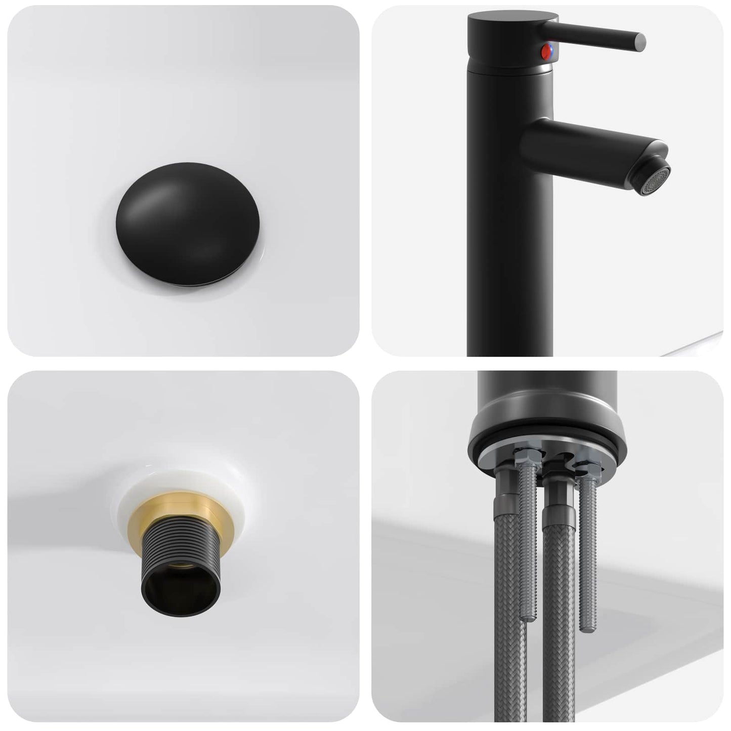 Bathroom Furniture Set Black Engineered Wood