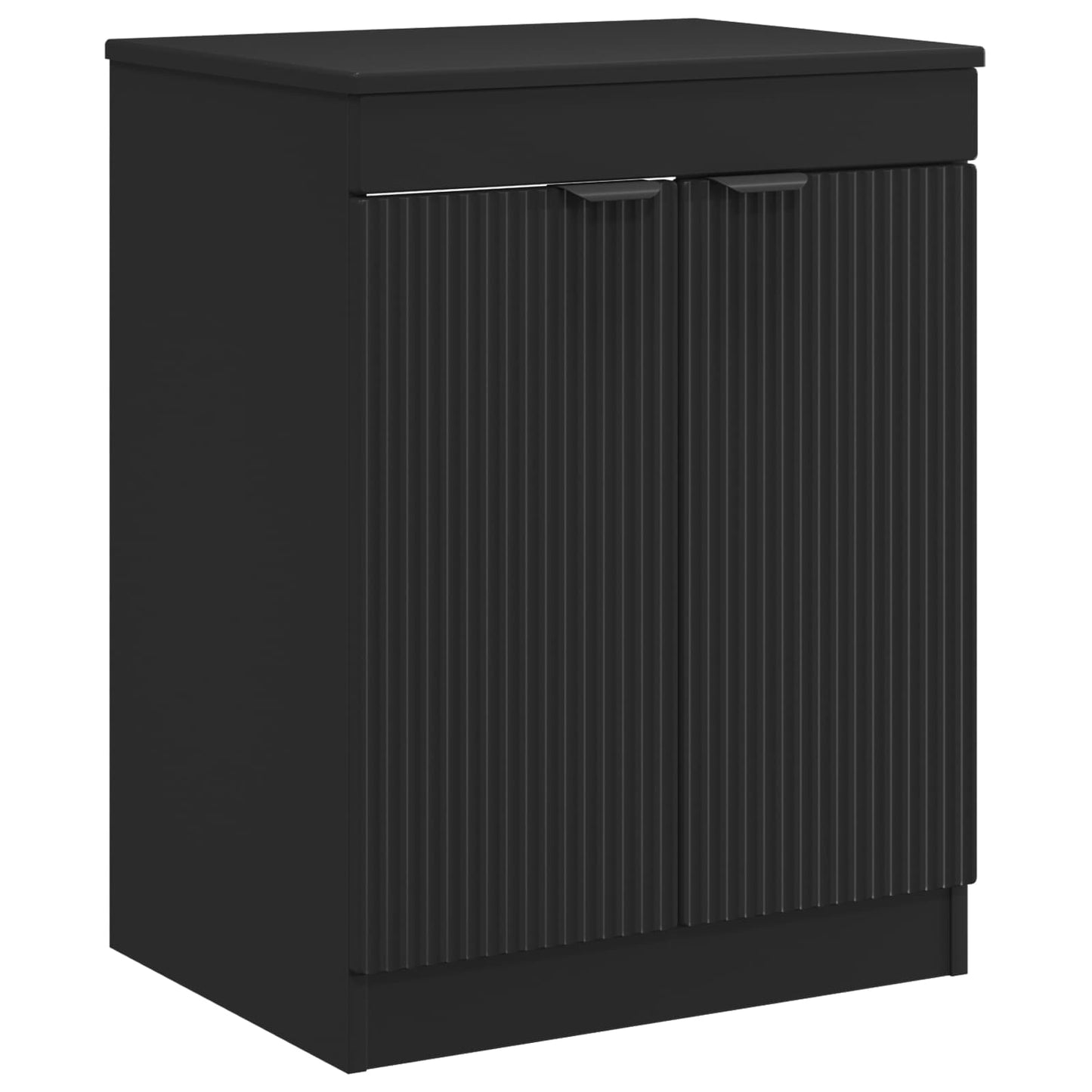 Bathroom Furniture Set Black Engineered Wood