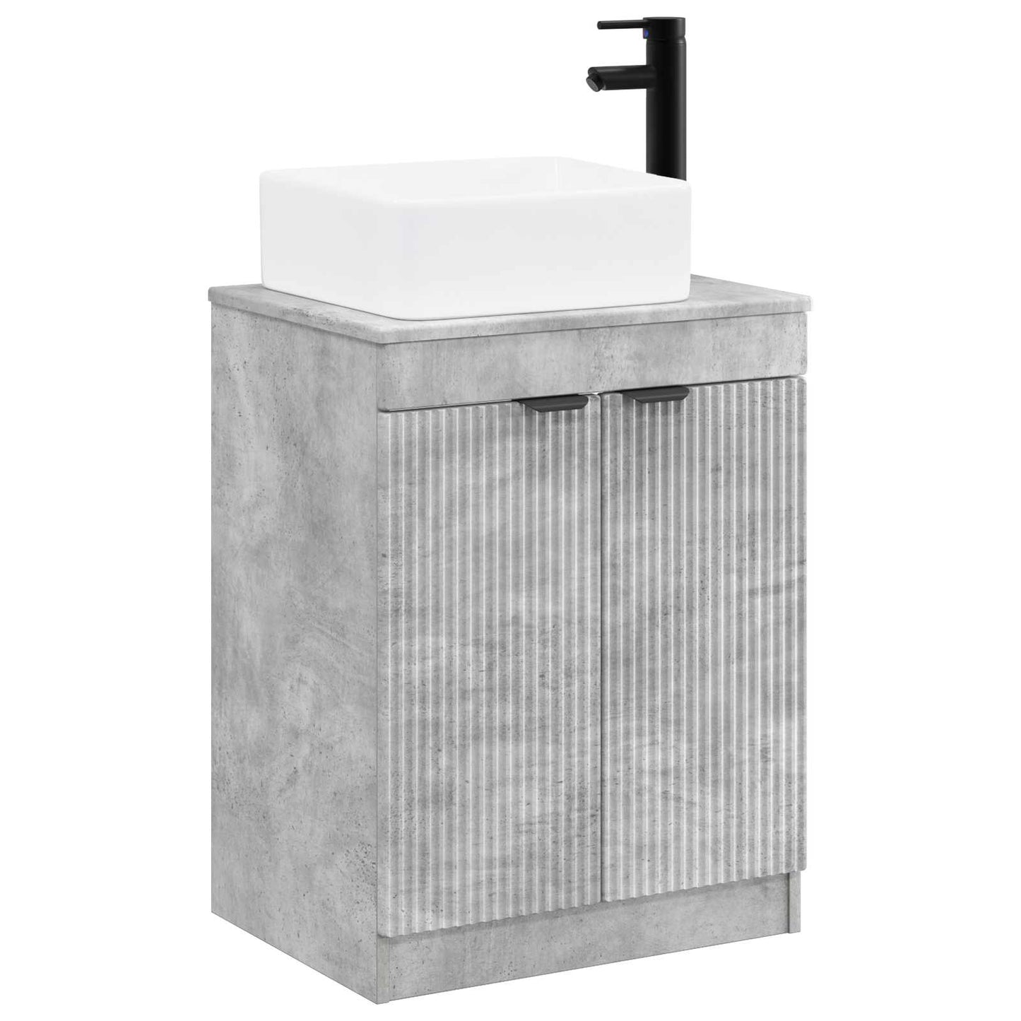 Bathroom Furniture Set Concrete Grey Engineered Wood