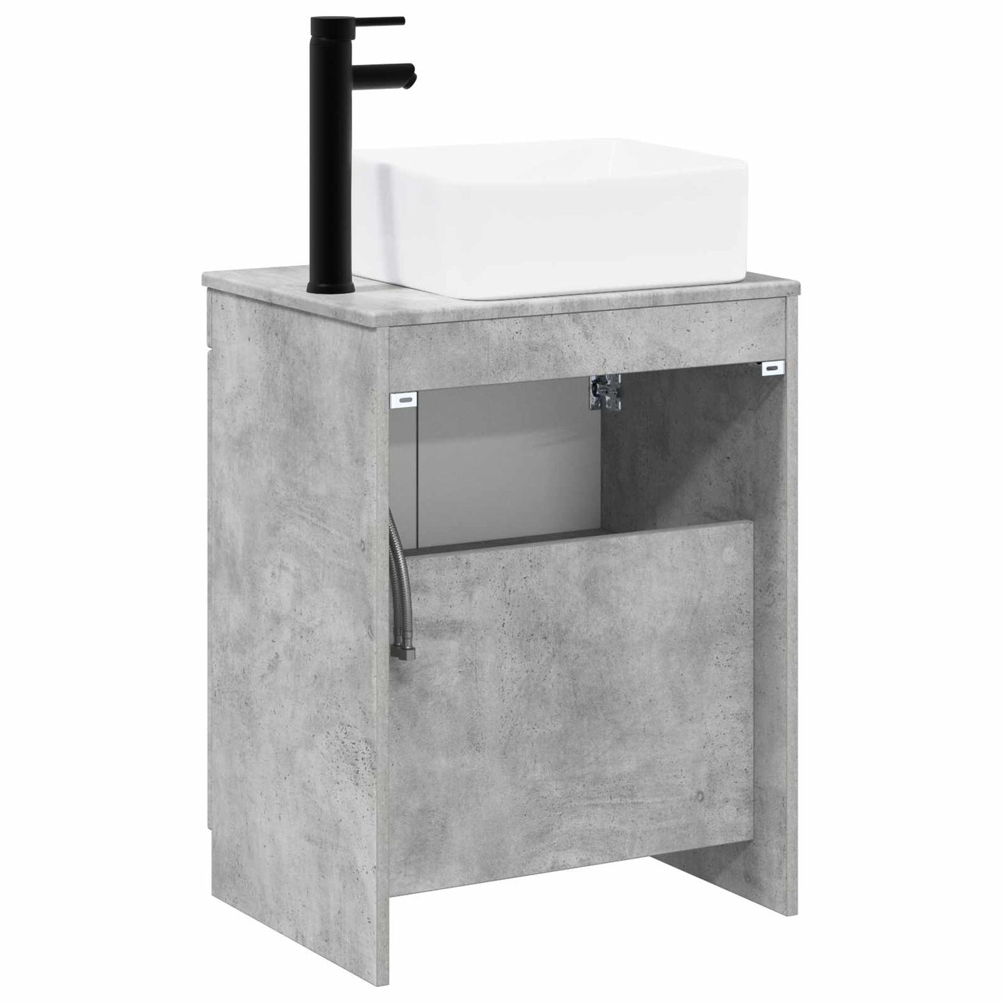 Bathroom Furniture Set Concrete Grey Engineered Wood