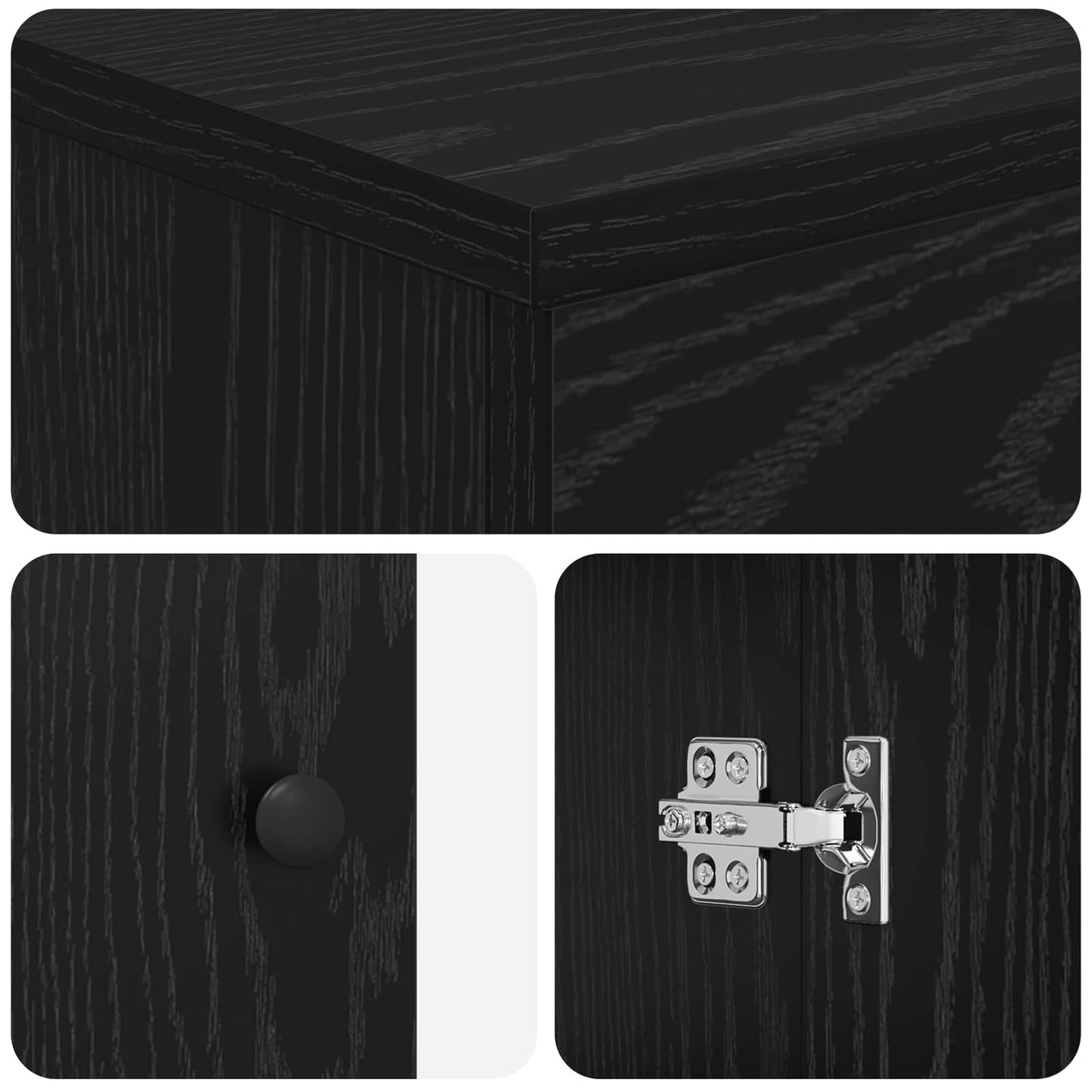Bathroom Furniture Set Black Oak Engineered Wood