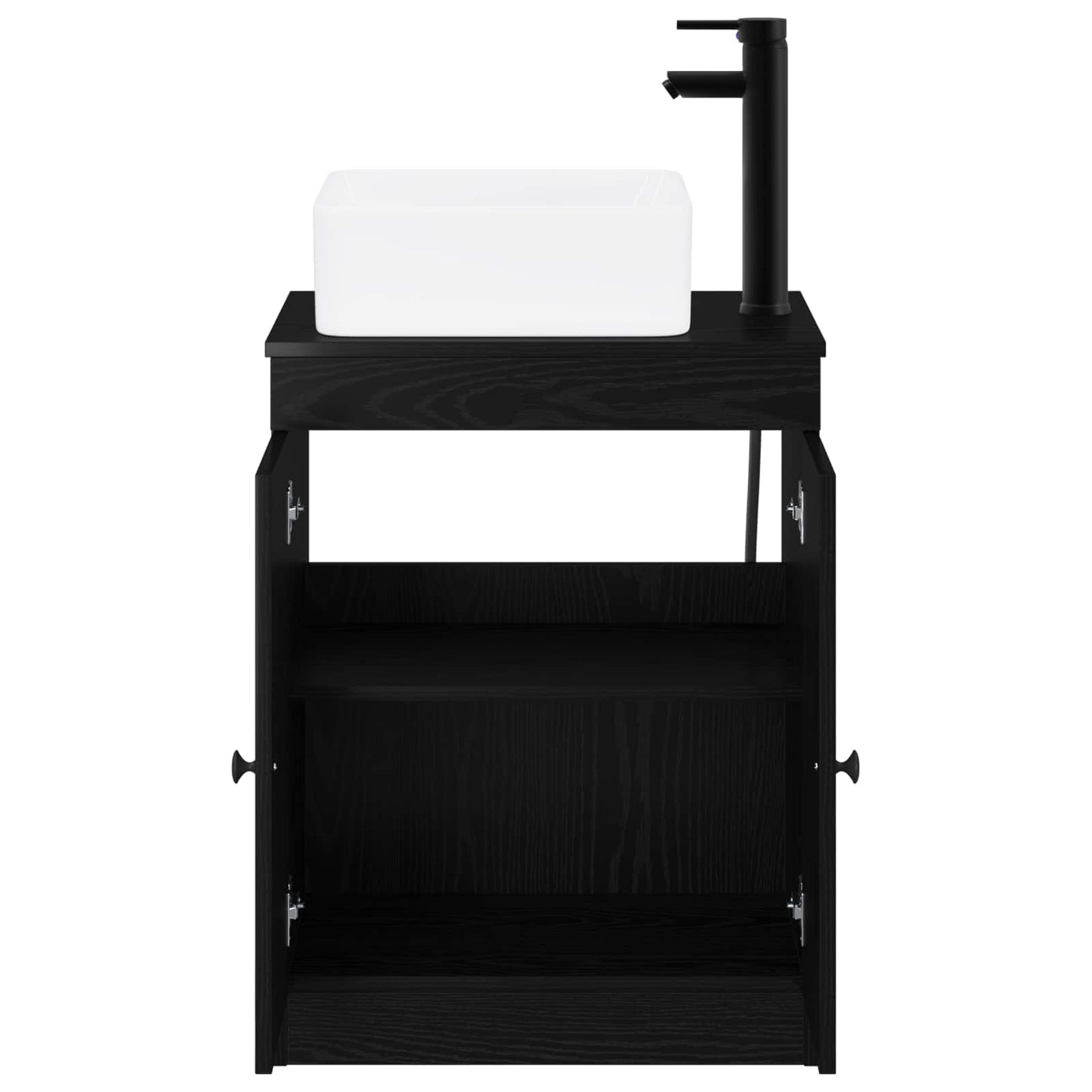 Bathroom Furniture Set Black Oak Engineered Wood
