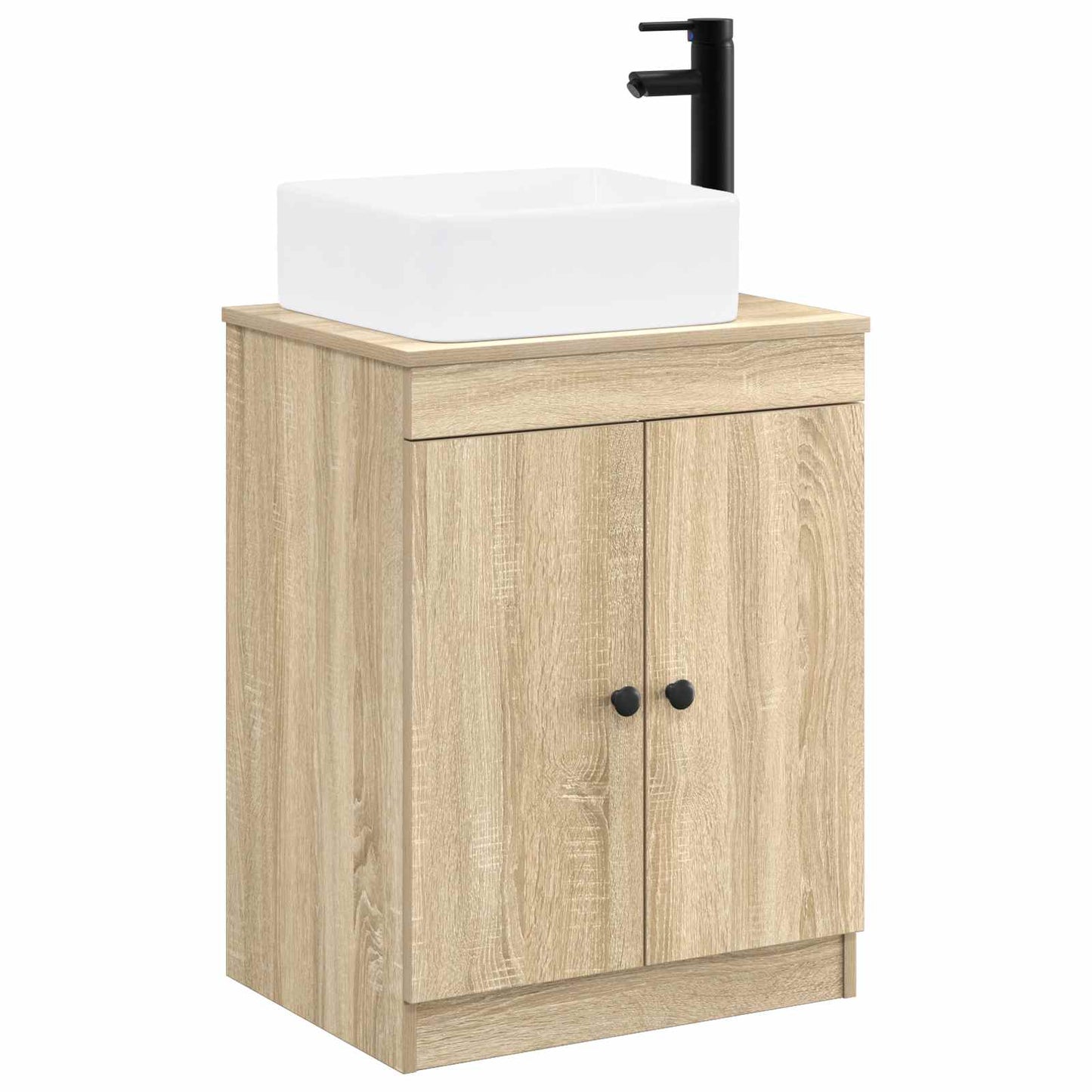 Bathroom Furniture Set Sonoma Oak Engineered Wood
