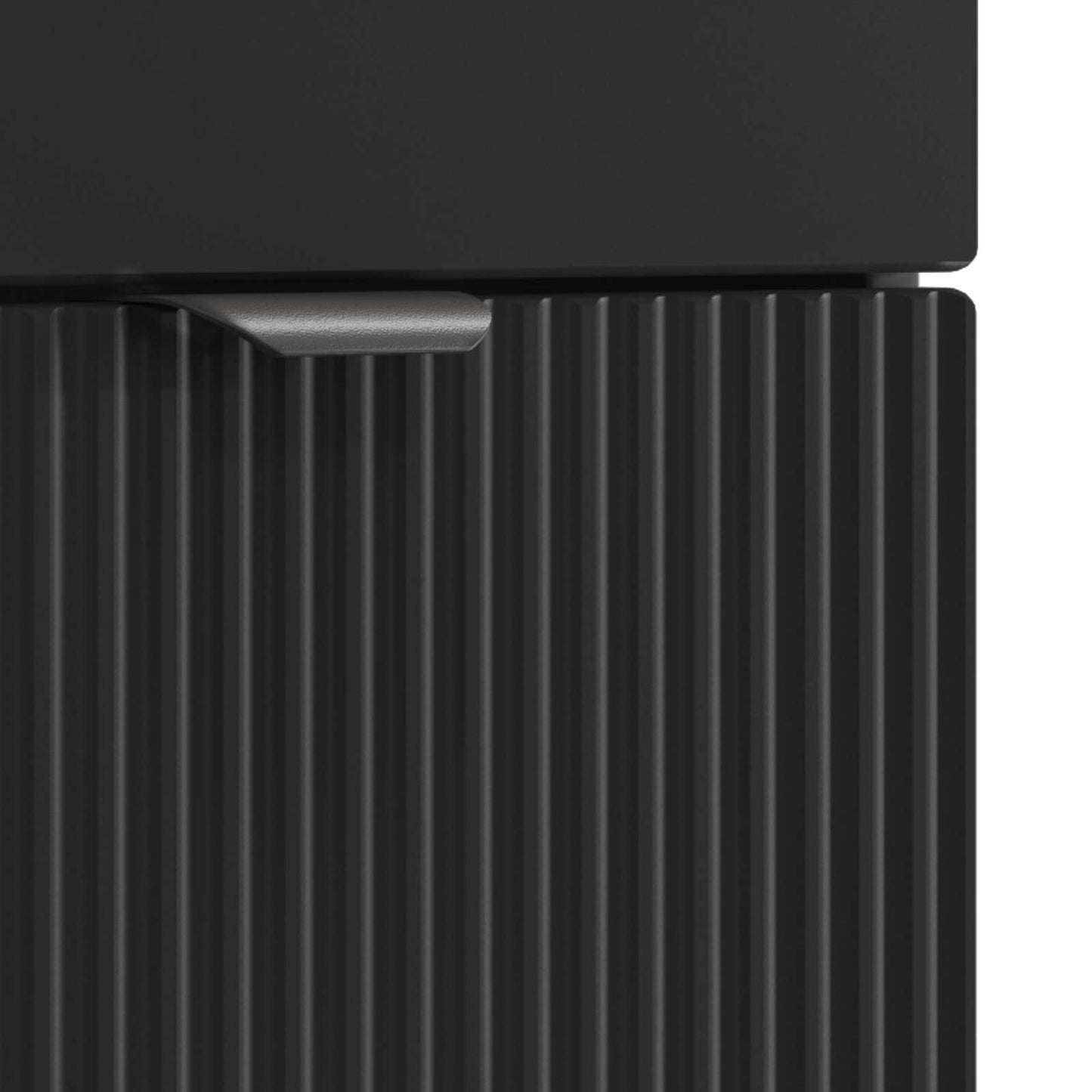 Bathroom Furniture Set Black Engineered Wood
