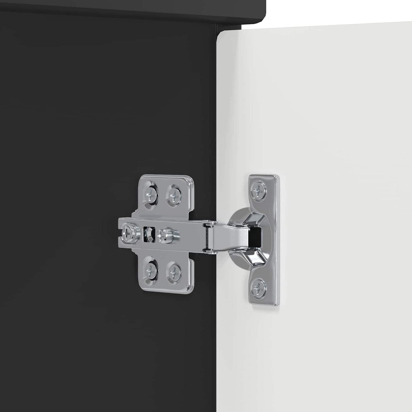 Bathroom Furniture Set Black Engineered Wood