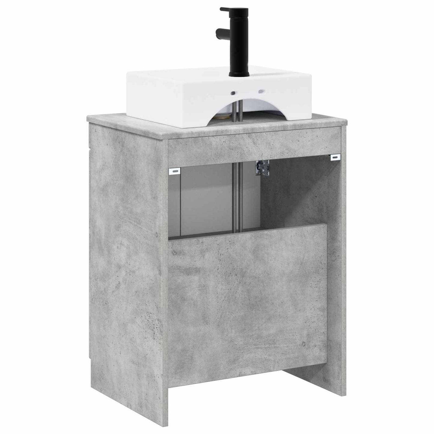 Bathroom Furniture Set Concrete Grey Engineered Wood