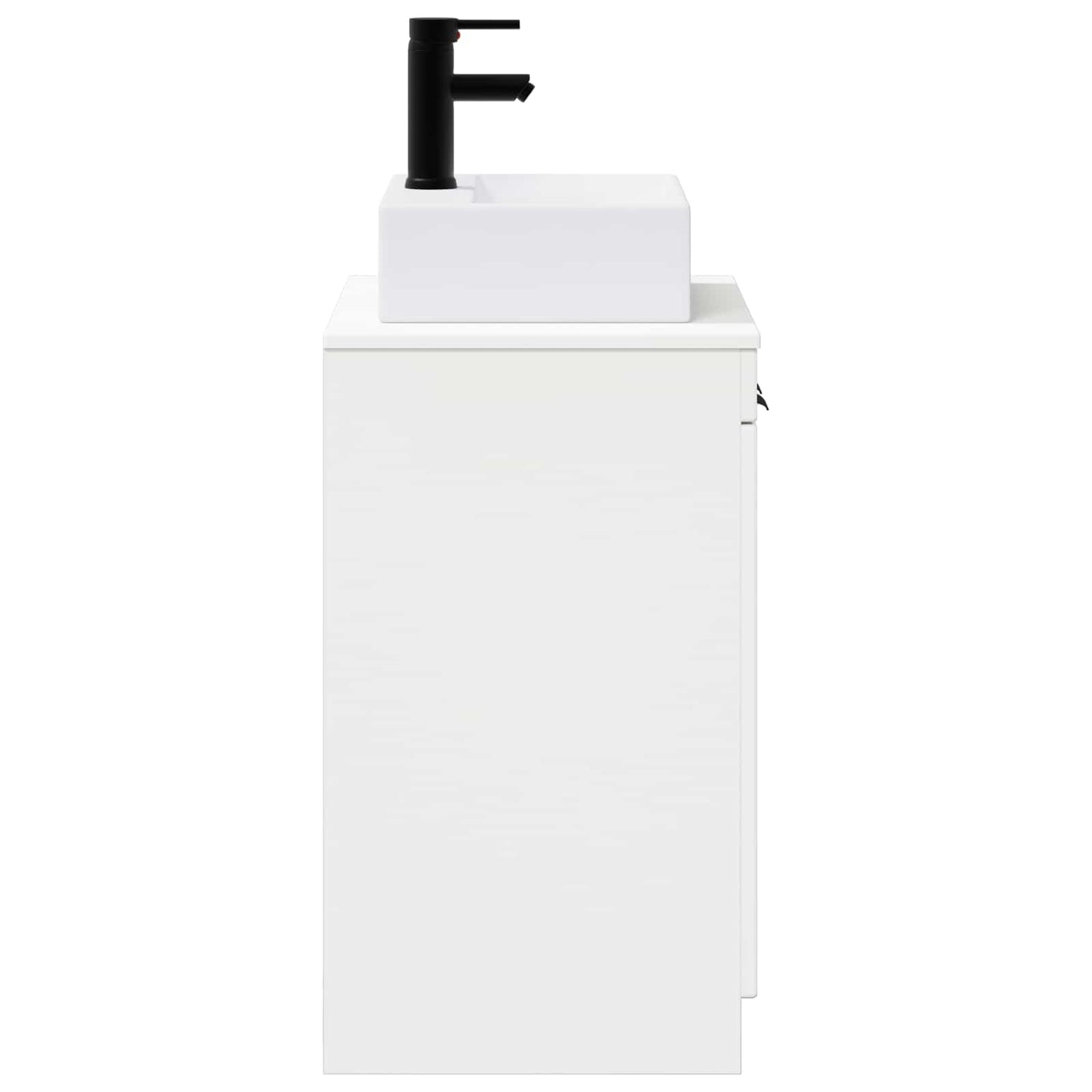 Bathroom Furniture Set High Gloss White Engineered Wood