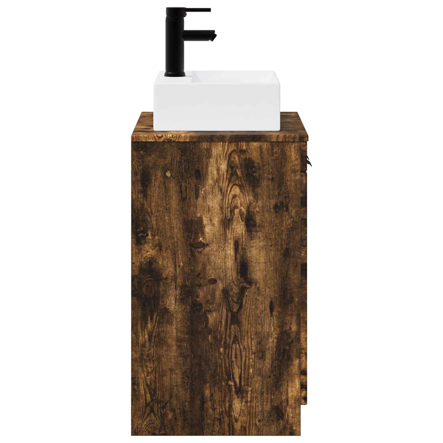 Bathroom Furniture Set Smoked Oak Engineered Wood