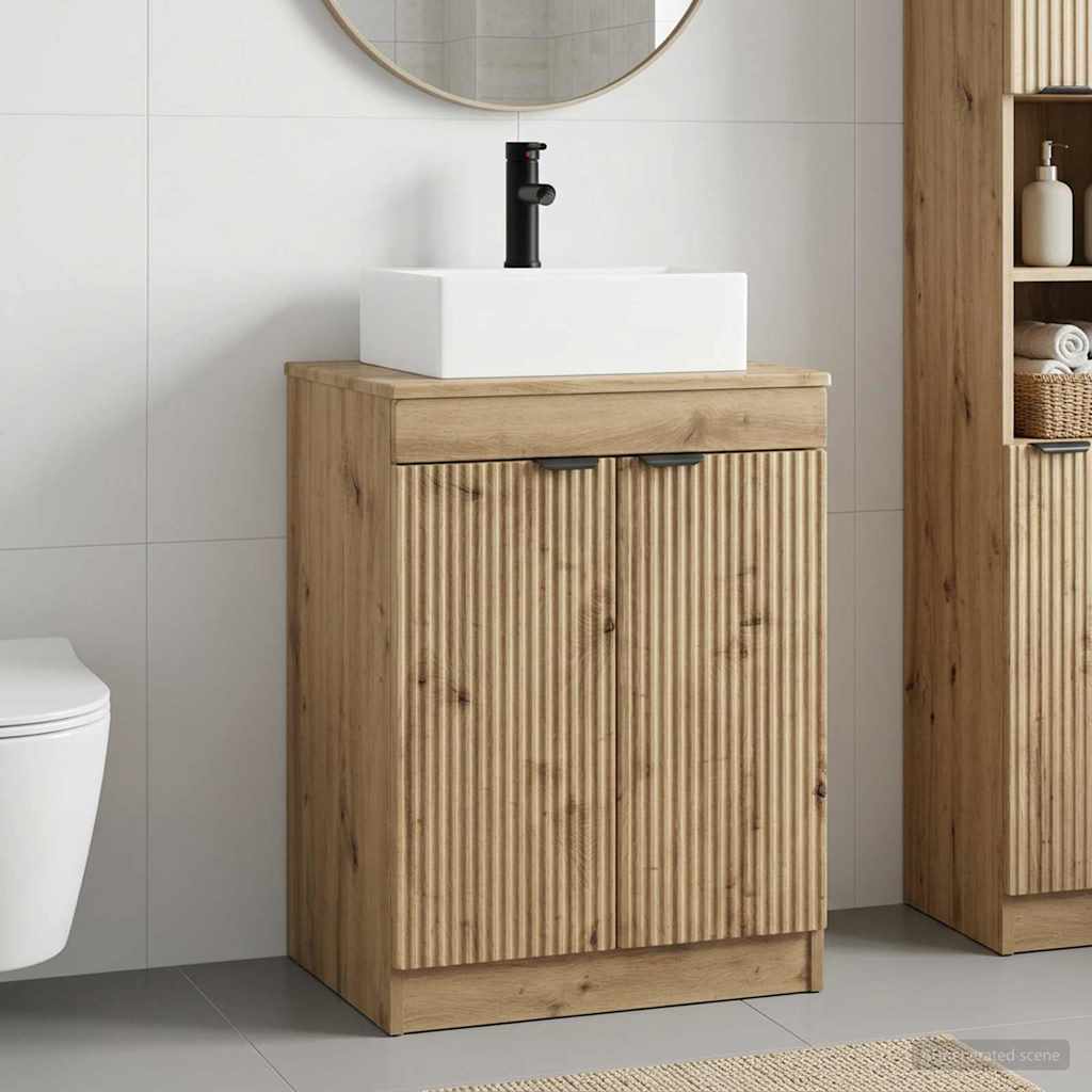 Bathroom Furniture Set Artisan Oak Engineered Wood