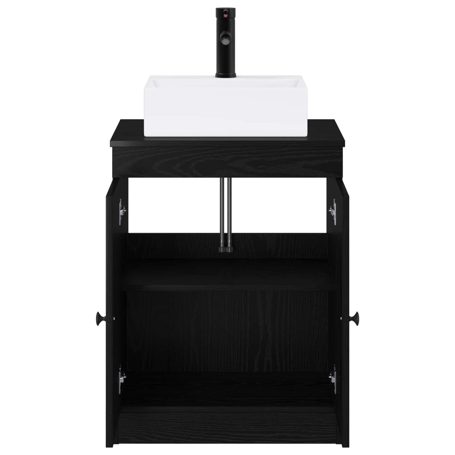 Bathroom Furniture Set Black Oak Engineered Wood