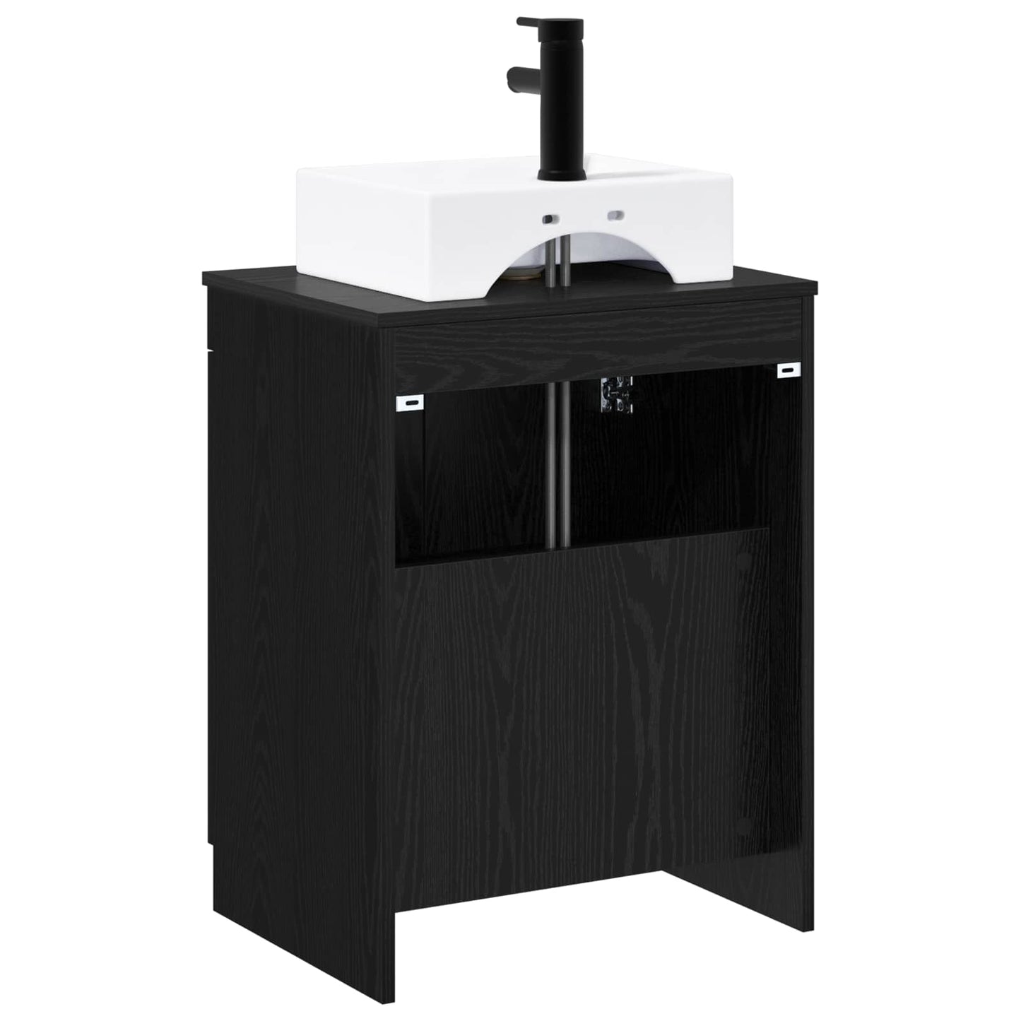 Bathroom Furniture Set Black Oak Engineered Wood