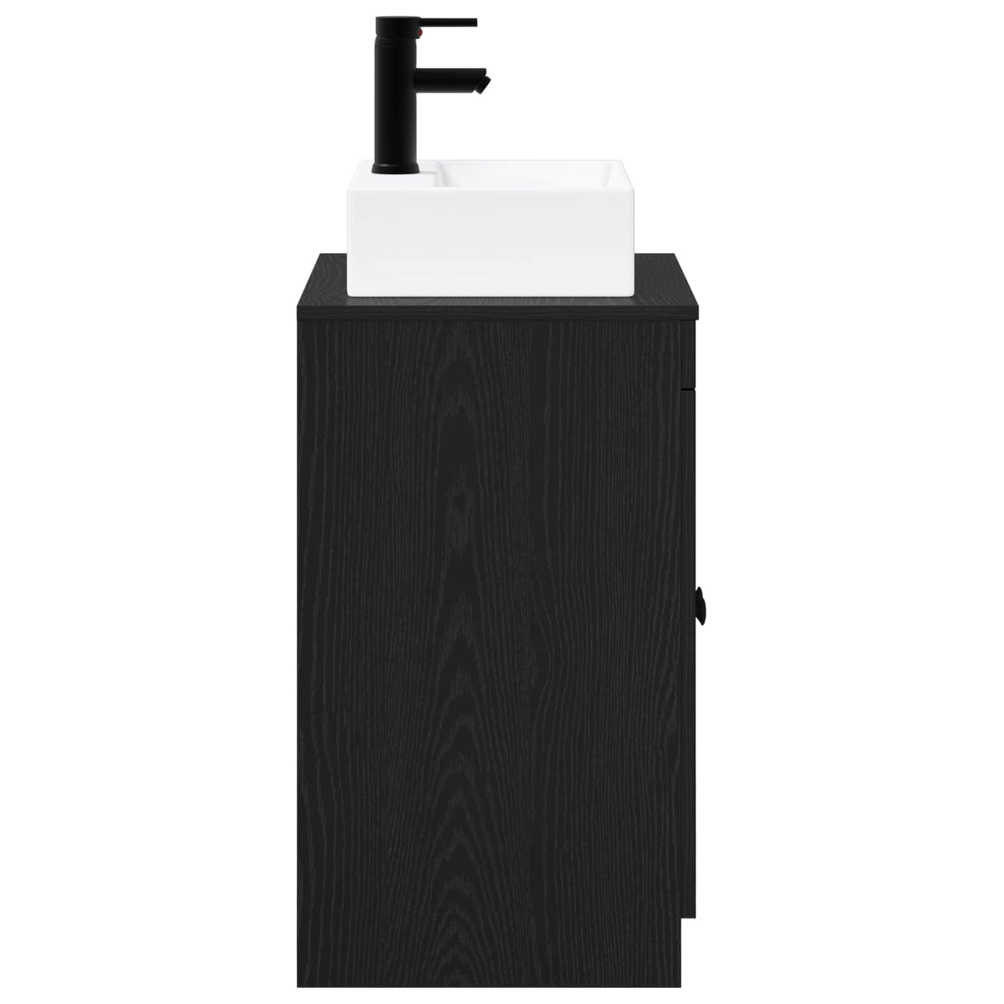 Bathroom Furniture Set Black Oak Engineered Wood