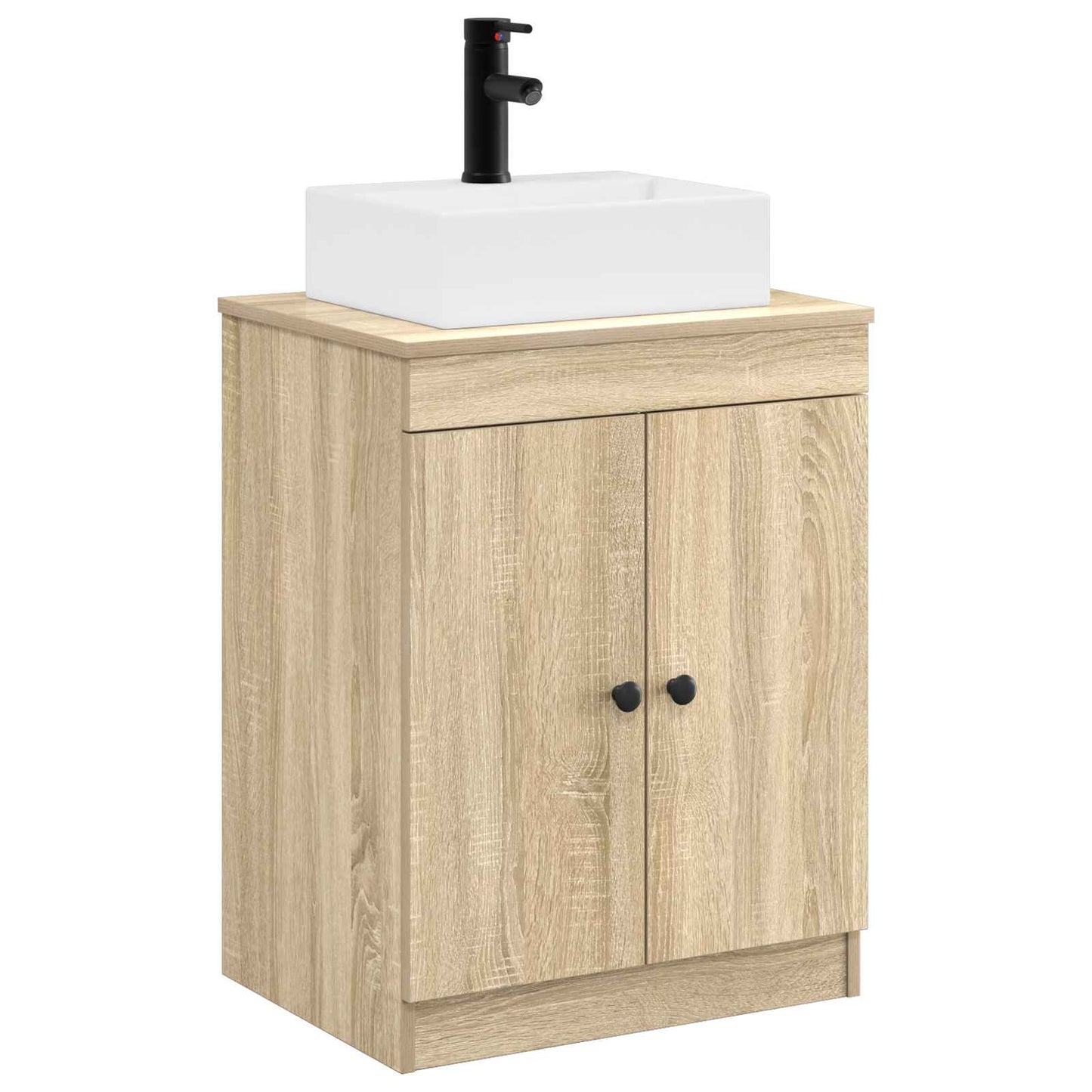 Bathroom Furniture Set Sonoma Oak Engineered Wood