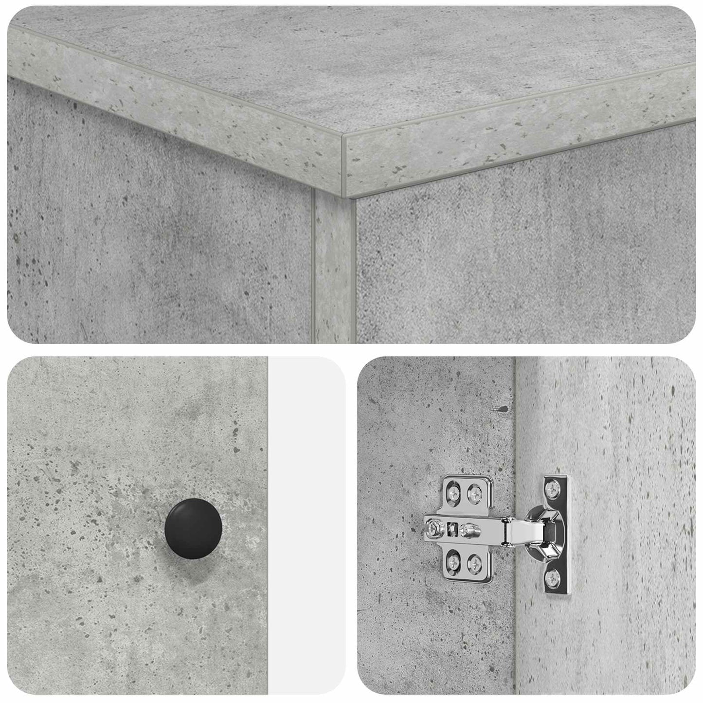 Bathroom Furniture Set Concrete Grey Engineered Wood