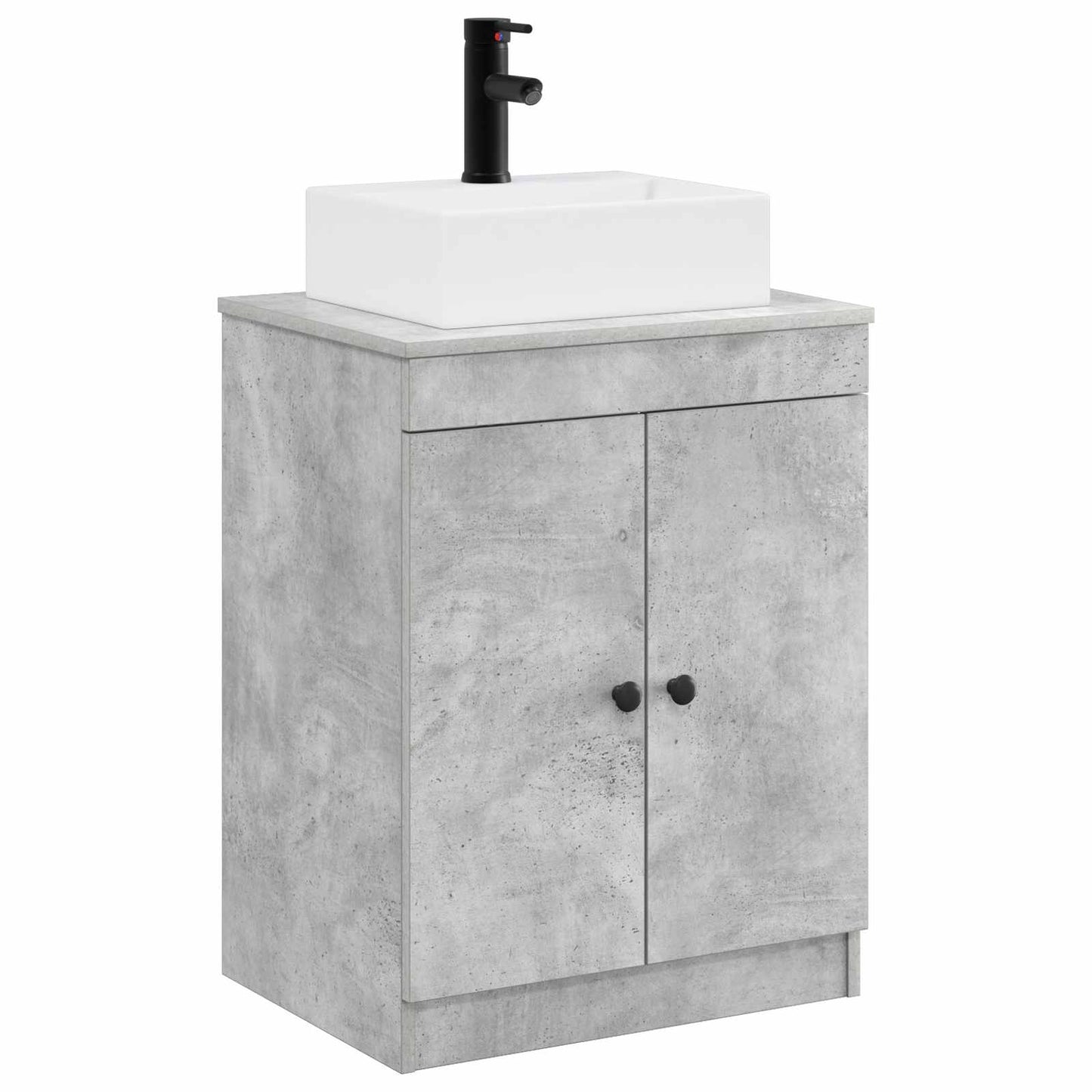 Bathroom Furniture Set Concrete Grey Engineered Wood