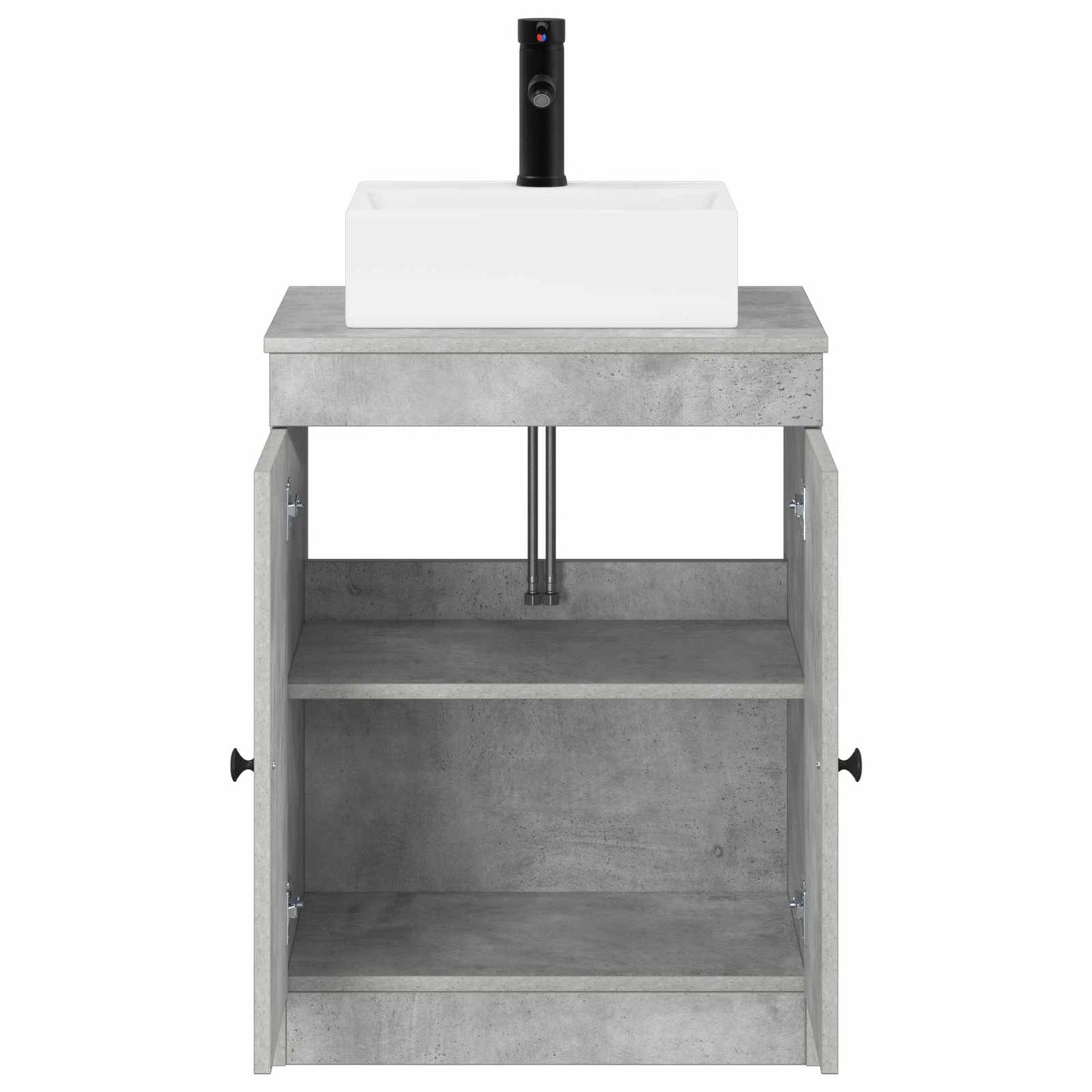Bathroom Furniture Set Concrete Grey Engineered Wood
