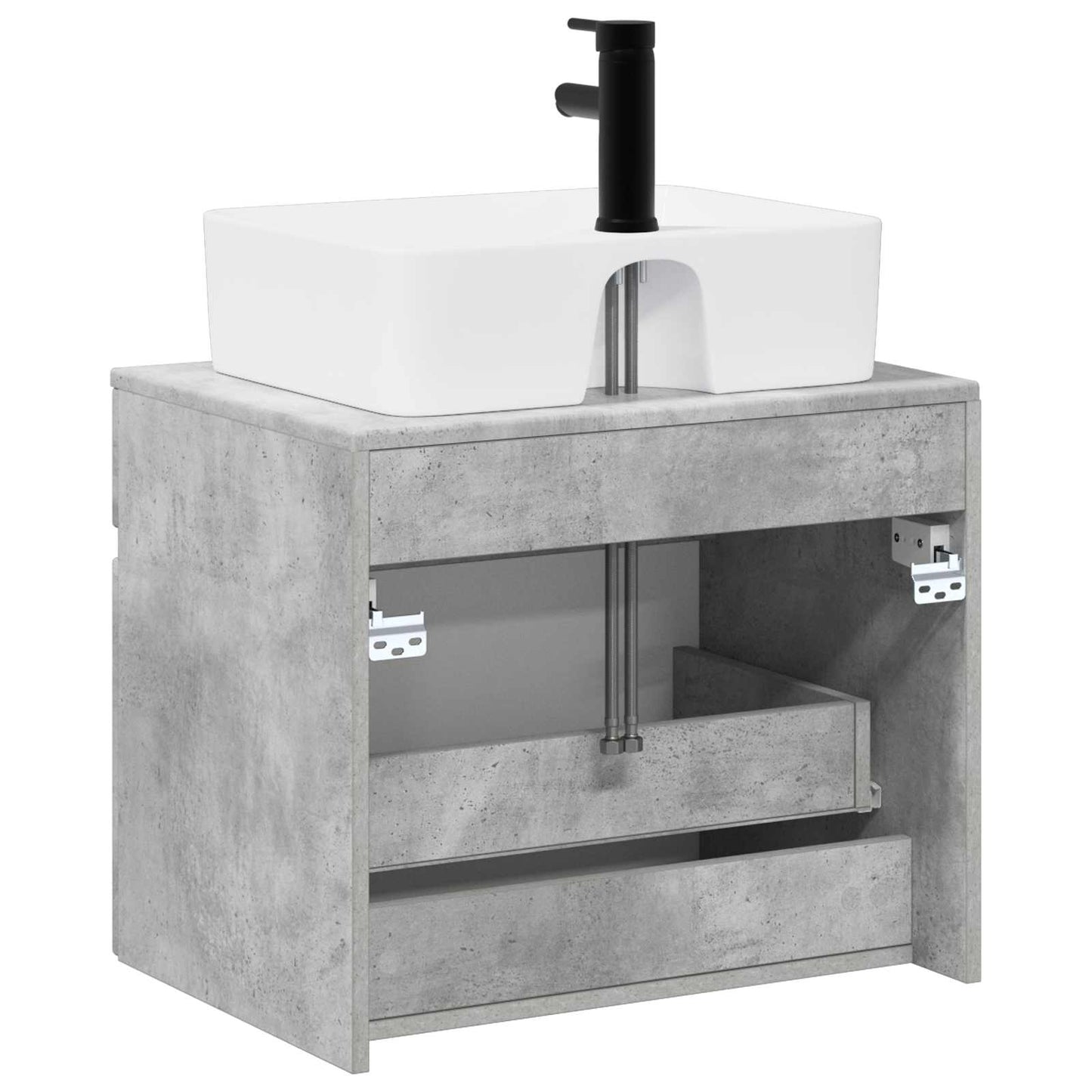 Bathroom Furniture Set Concrete Grey Engineered Wood
