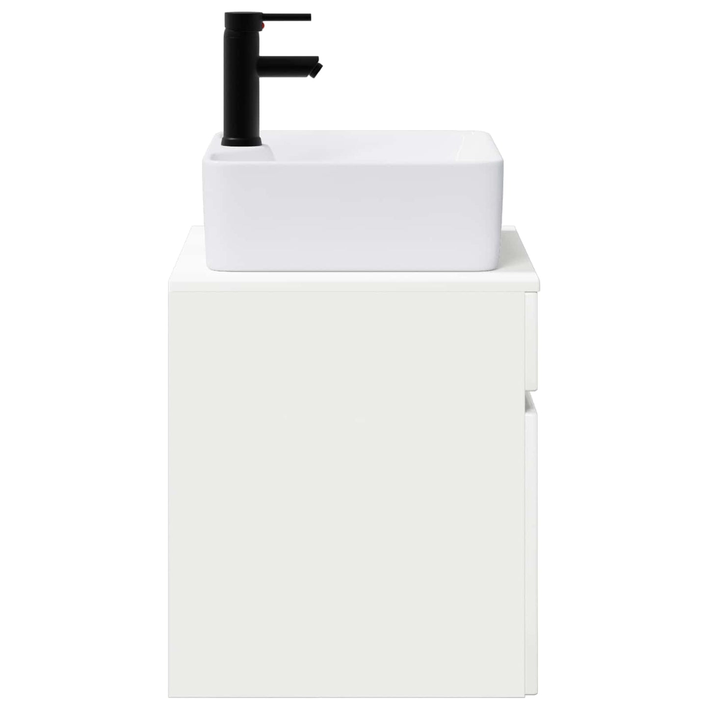Bathroom Furniture Set High Gloss White Engineered Wood