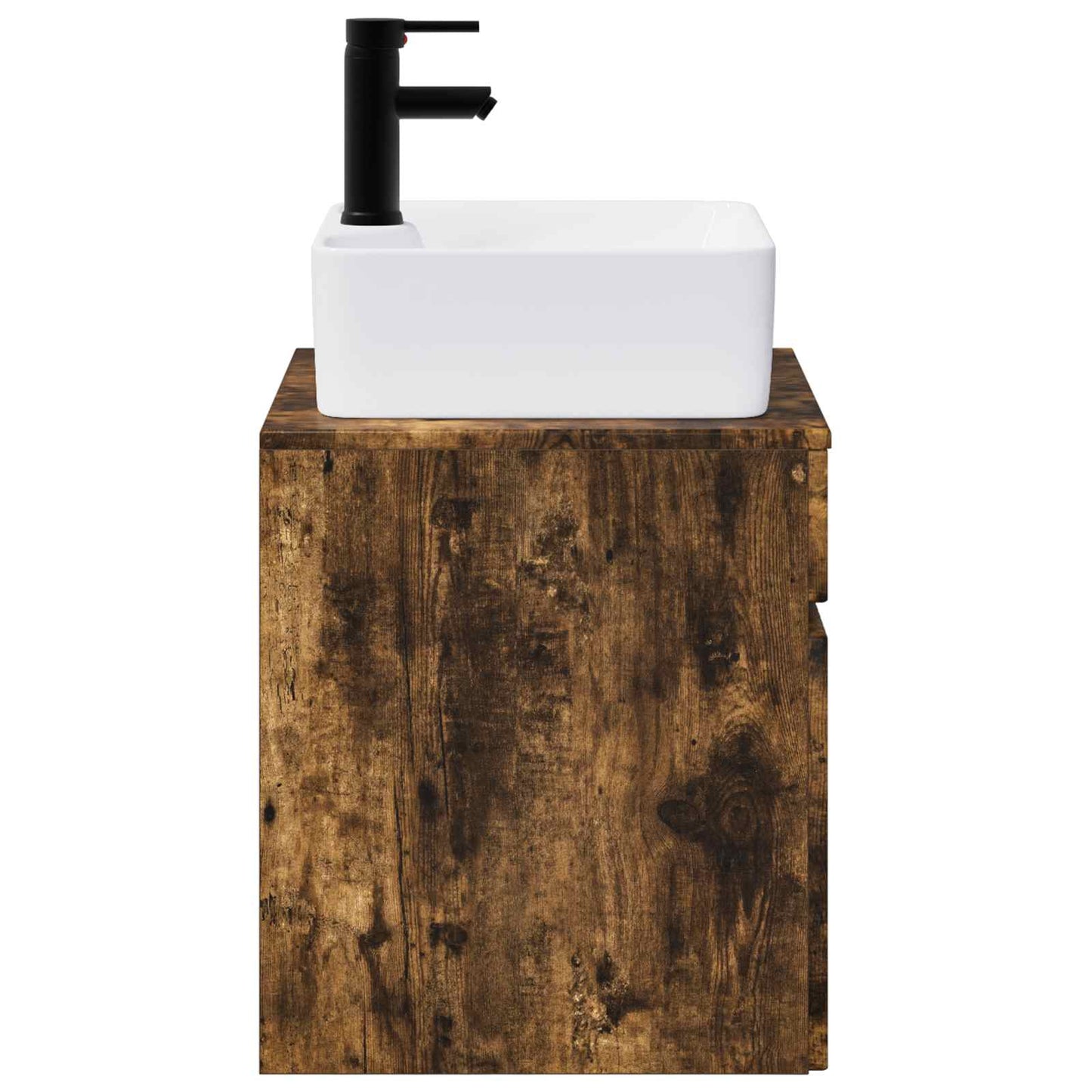 Bathroom Furniture Set Smoked Oak Engineered Wood