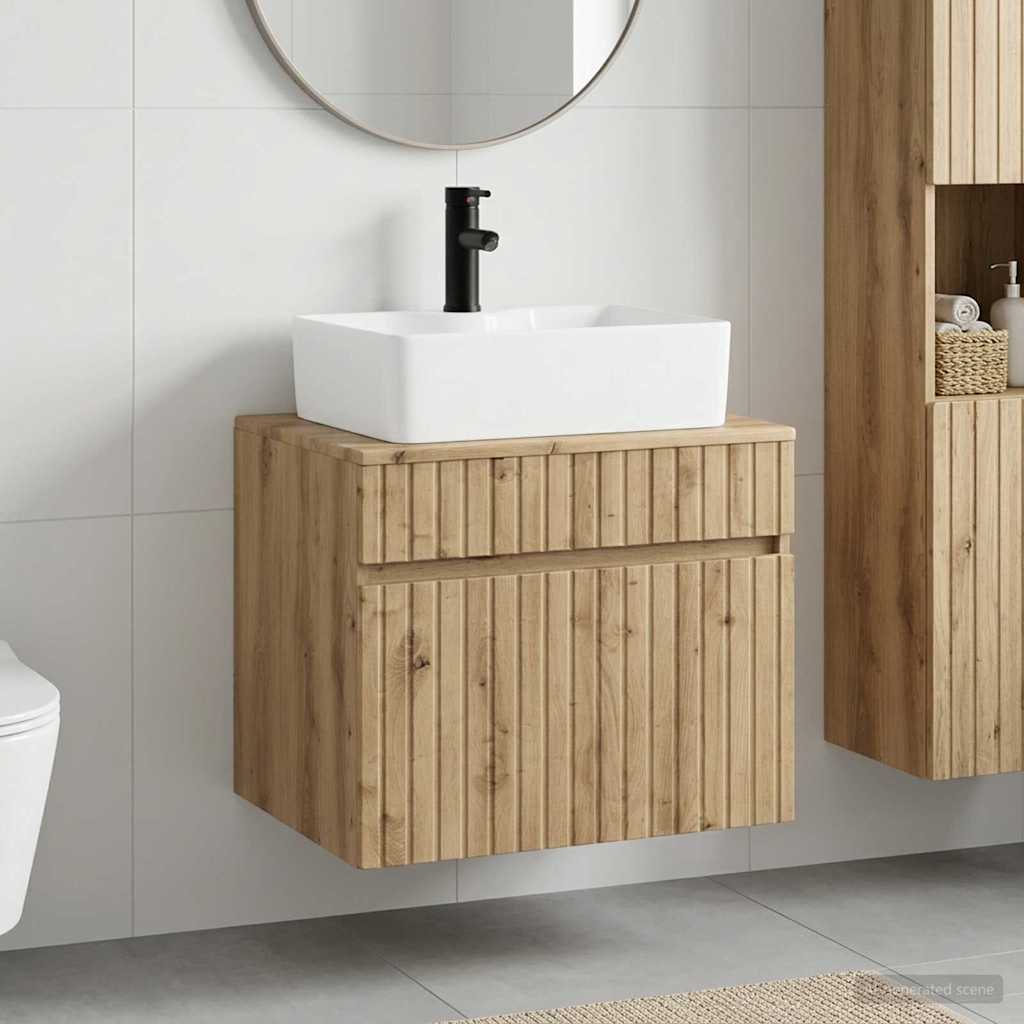 Bathroom Furniture Set Artisan Oak Engineered Wood