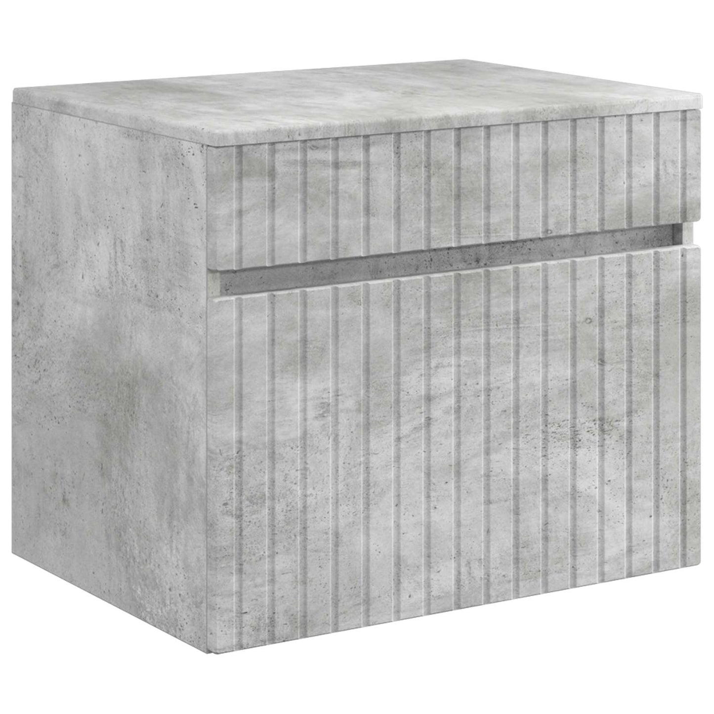 Bathroom Furniture Set Concrete Grey Engineered Wood