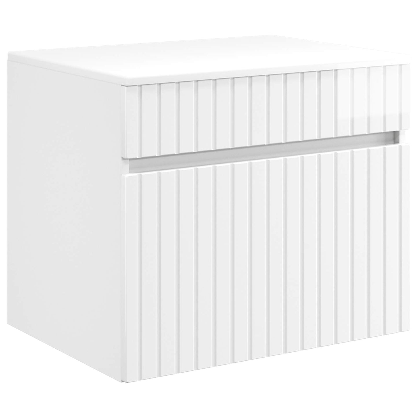 Bathroom Furniture Set High Gloss White Engineered Wood