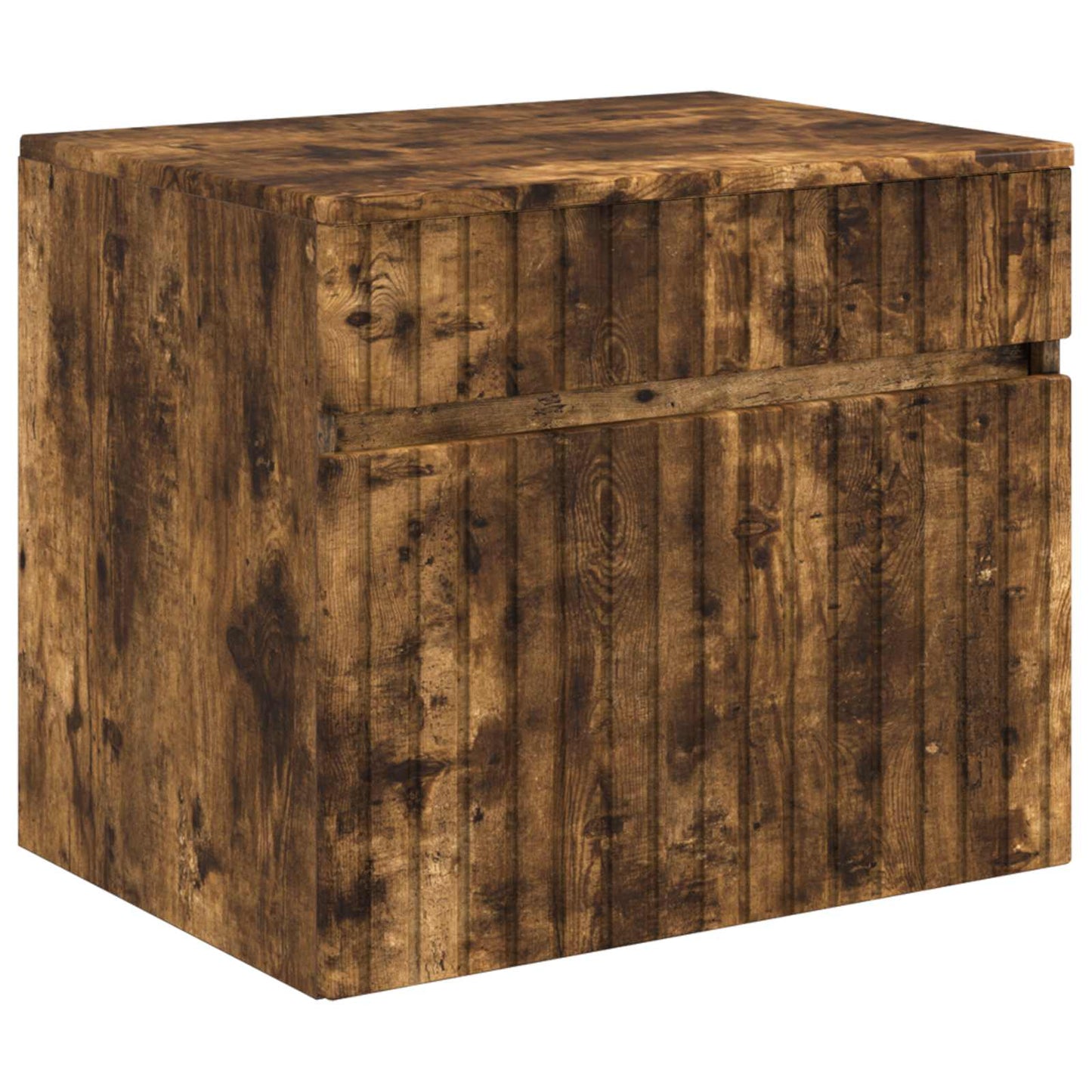 Bathroom Furniture Set Smoked Oak Engineered Wood