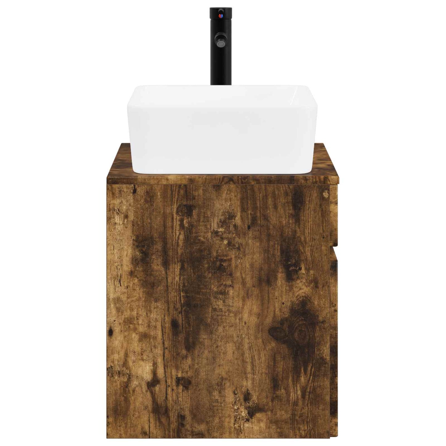 Bathroom Furniture Set Smoked Oak Engineered Wood